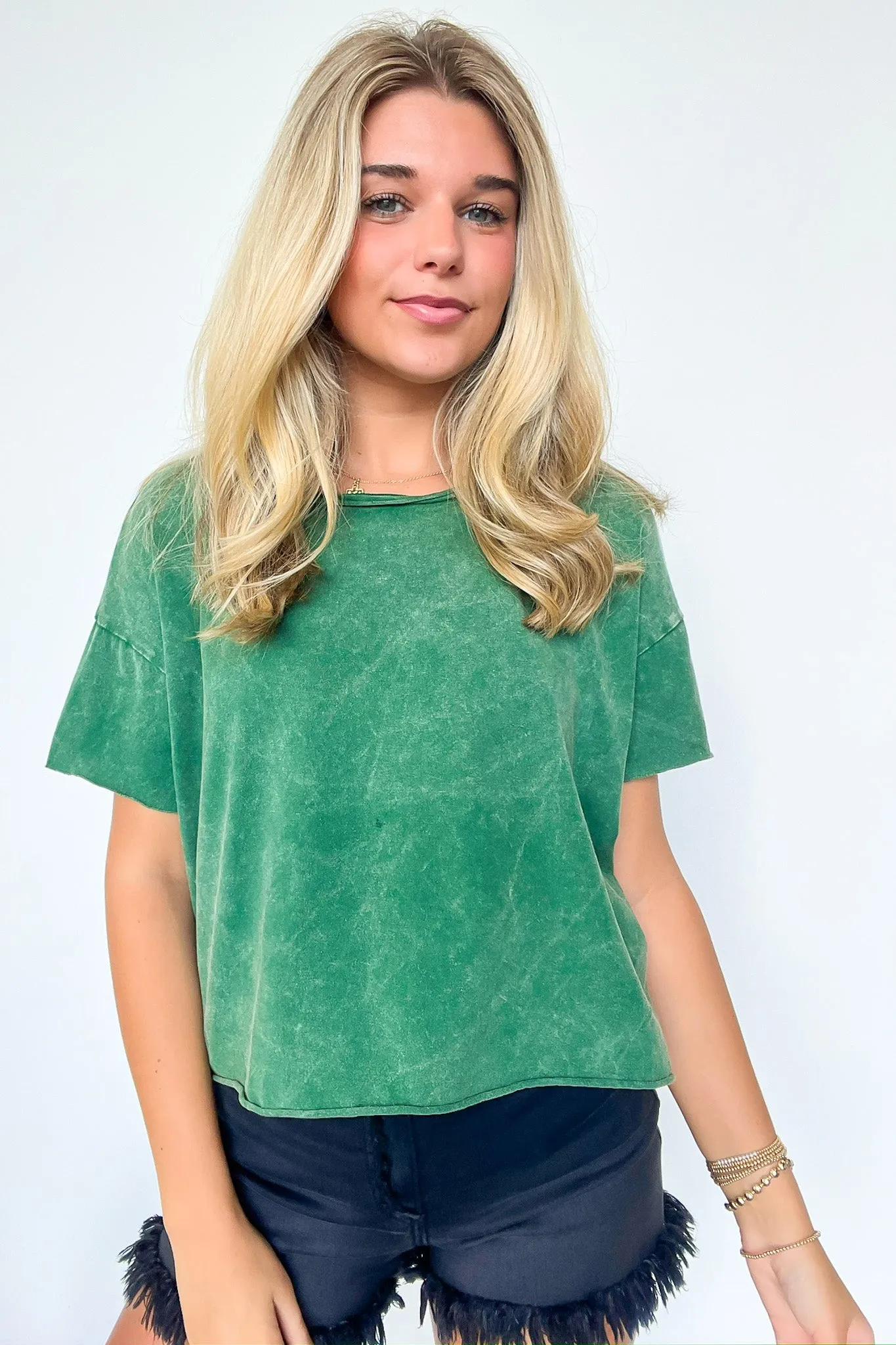 Amorettah Acid Wash Cropped Tee - BACK IN STOCK