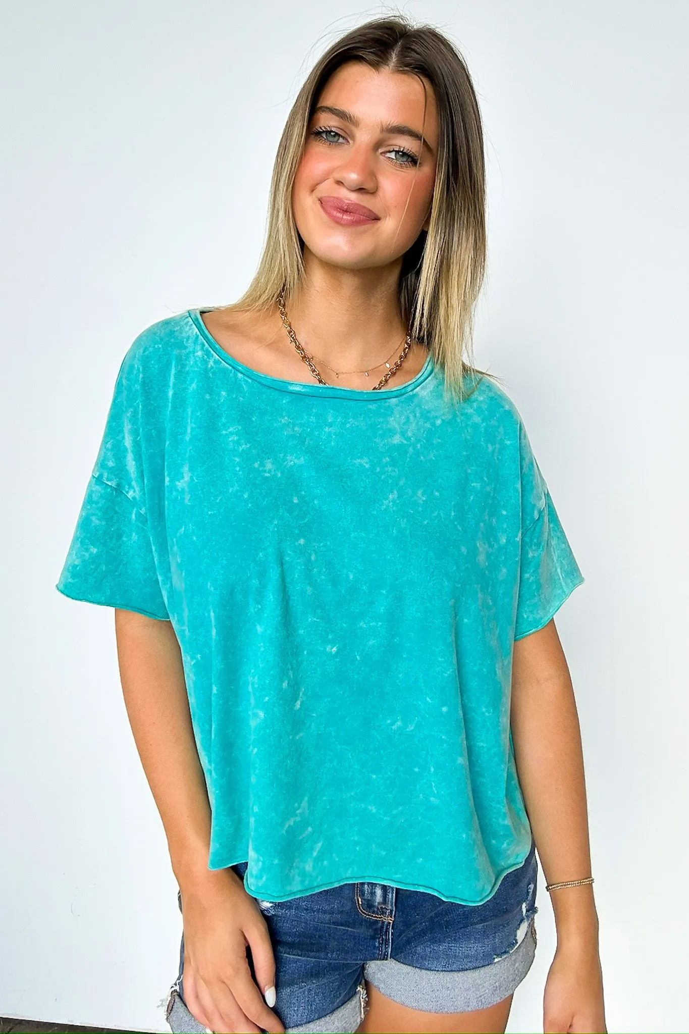 Amorettah Acid Wash Cropped Tee - BACK IN STOCK