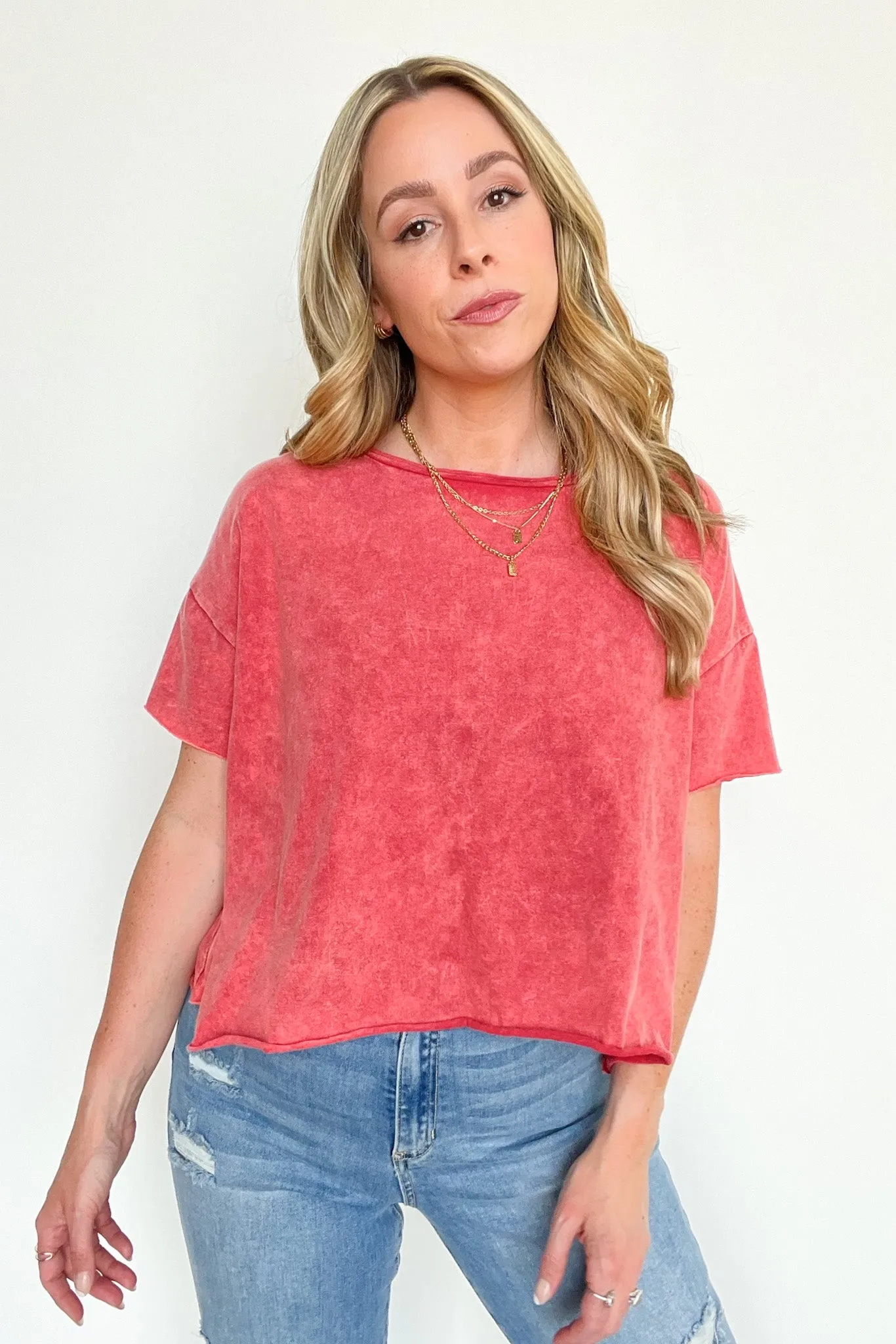 Amorettah Acid Wash Cropped Tee - BACK IN STOCK