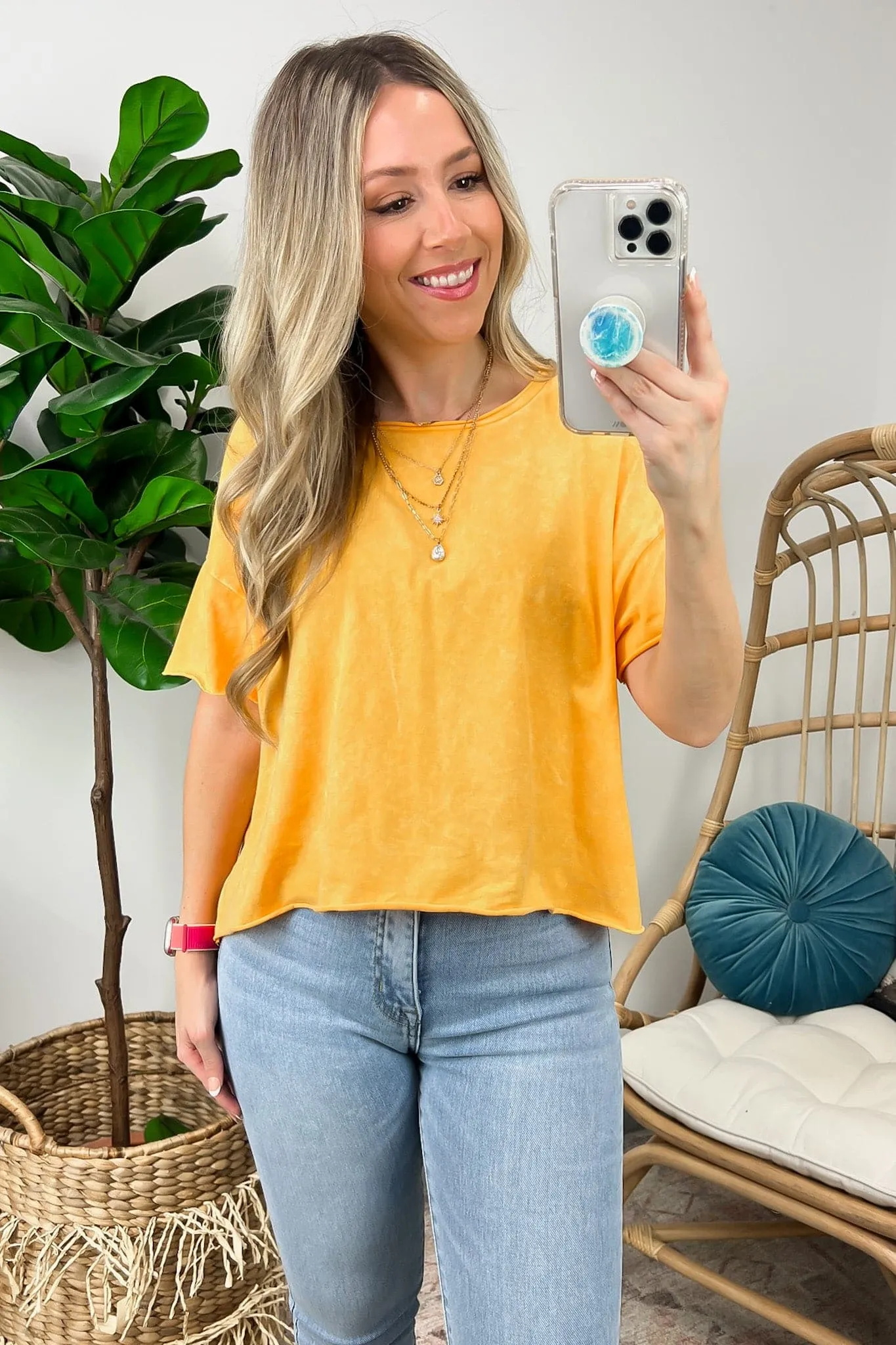 Amorettah Acid Wash Cropped Tee - BACK IN STOCK