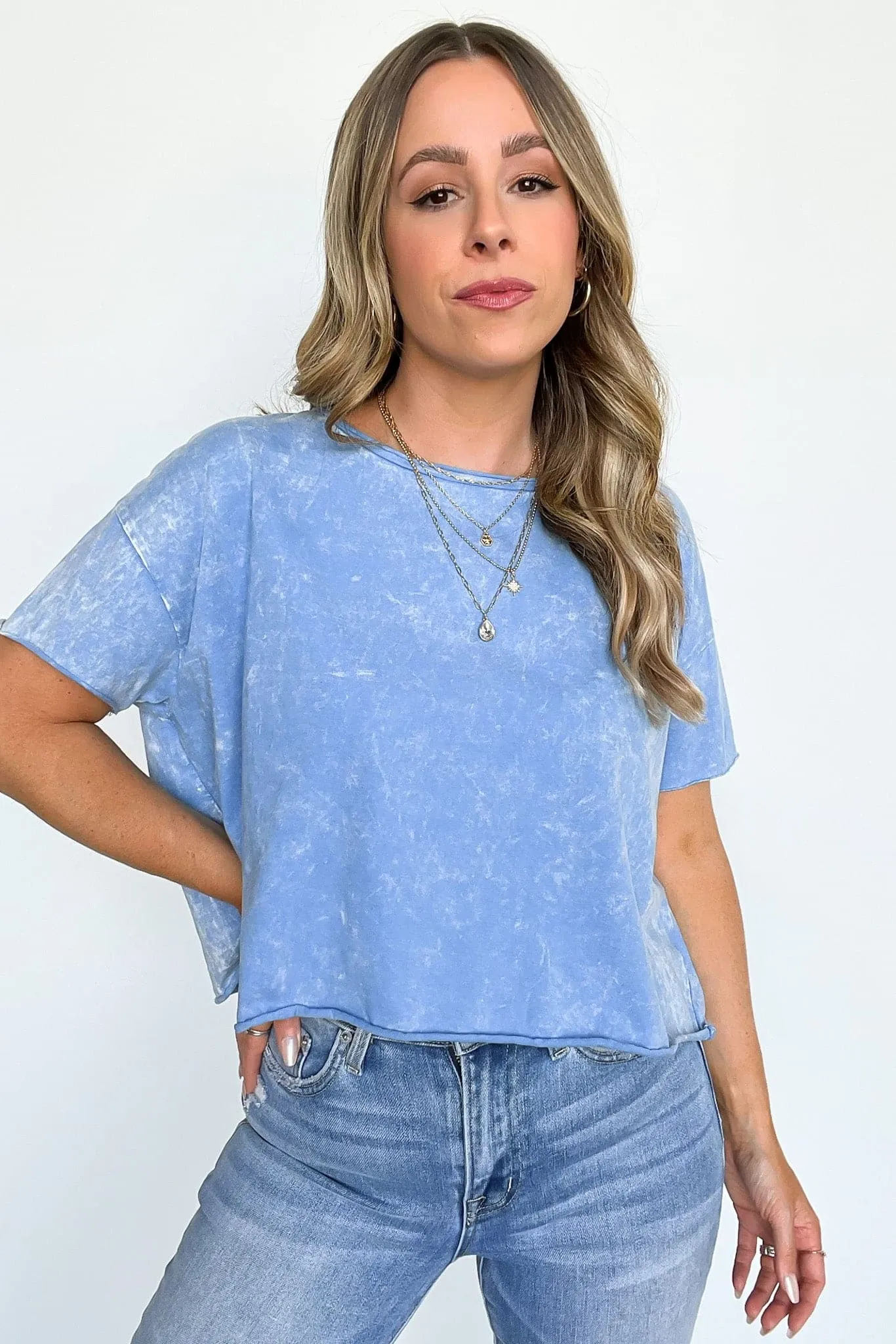 Amorettah Acid Wash Cropped Tee - BACK IN STOCK