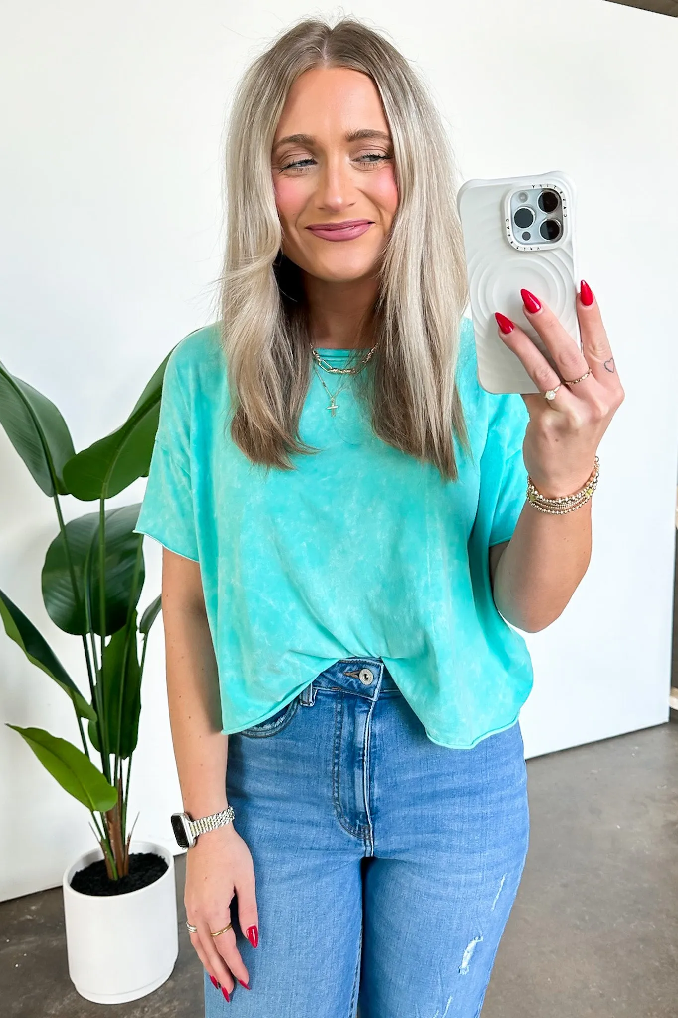 Amorettah Acid Wash Cropped Tee - BACK IN STOCK
