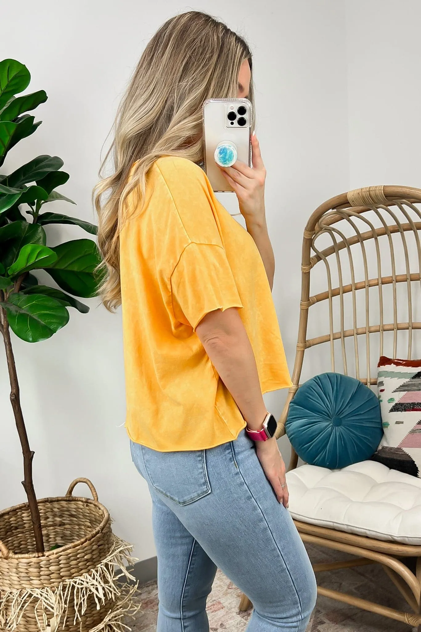 Amorettah Acid Wash Cropped Tee - BACK IN STOCK