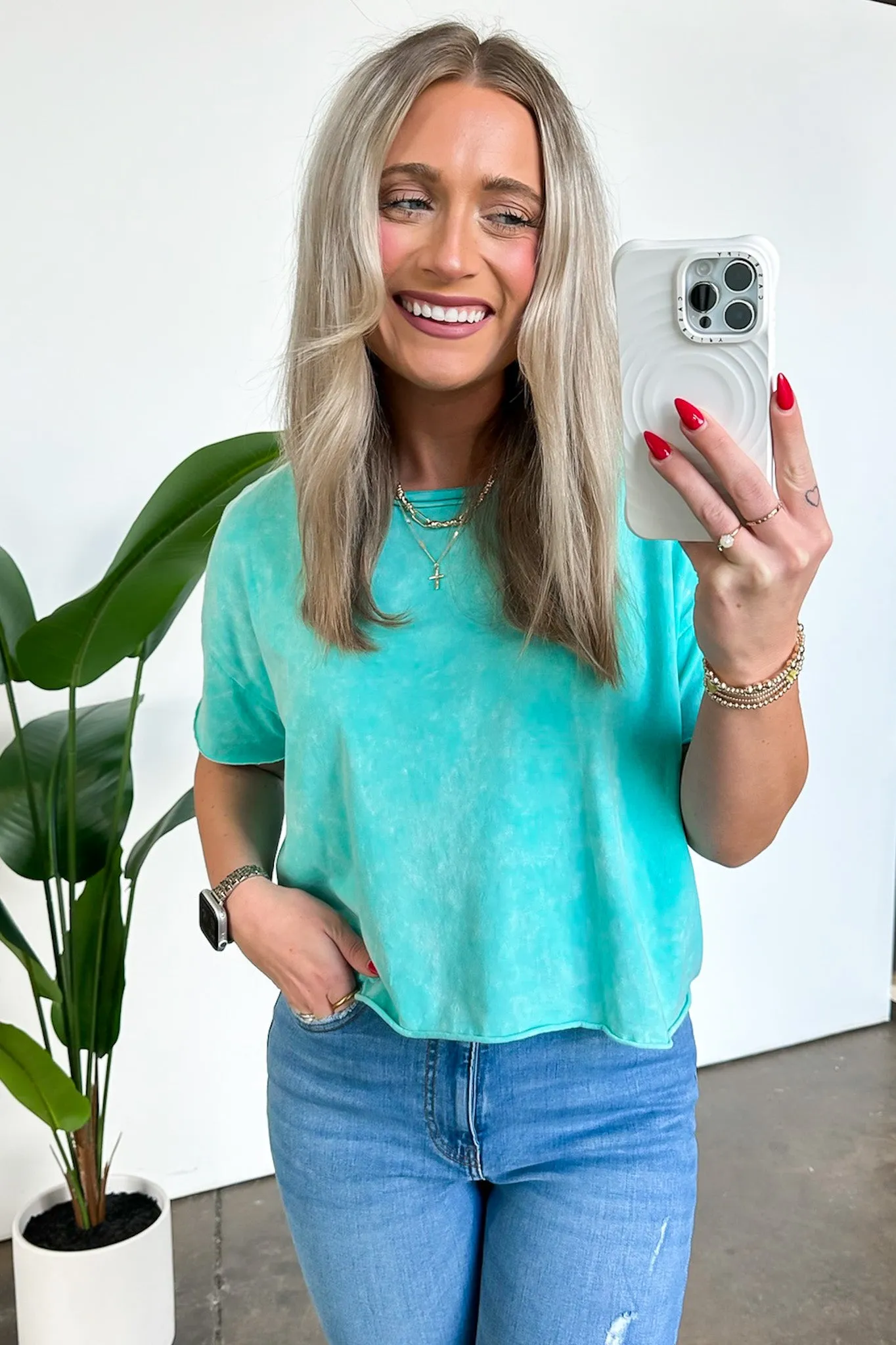 Amorettah Acid Wash Cropped Tee - BACK IN STOCK