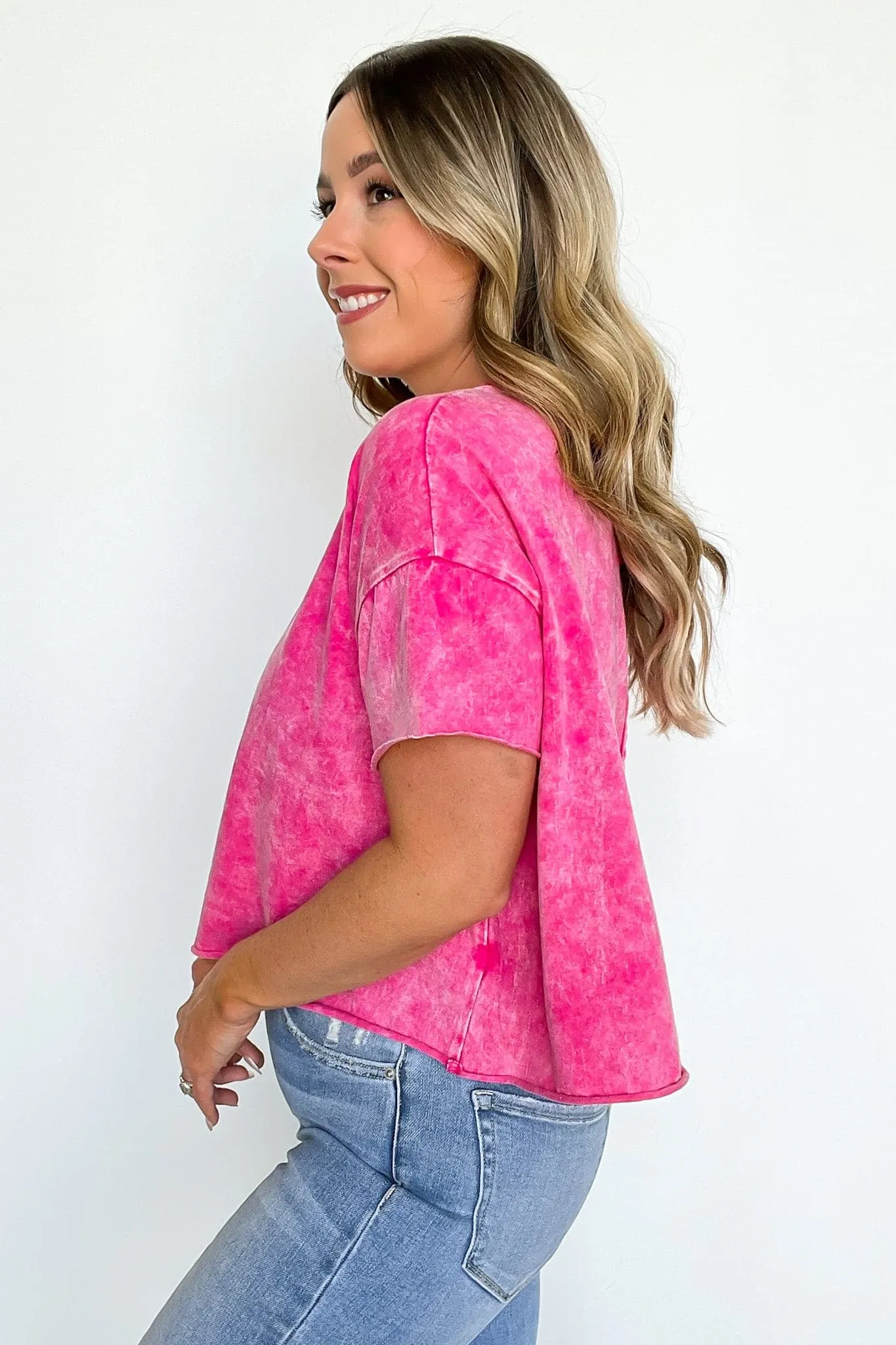 Amorettah Acid Wash Cropped Tee - BACK IN STOCK