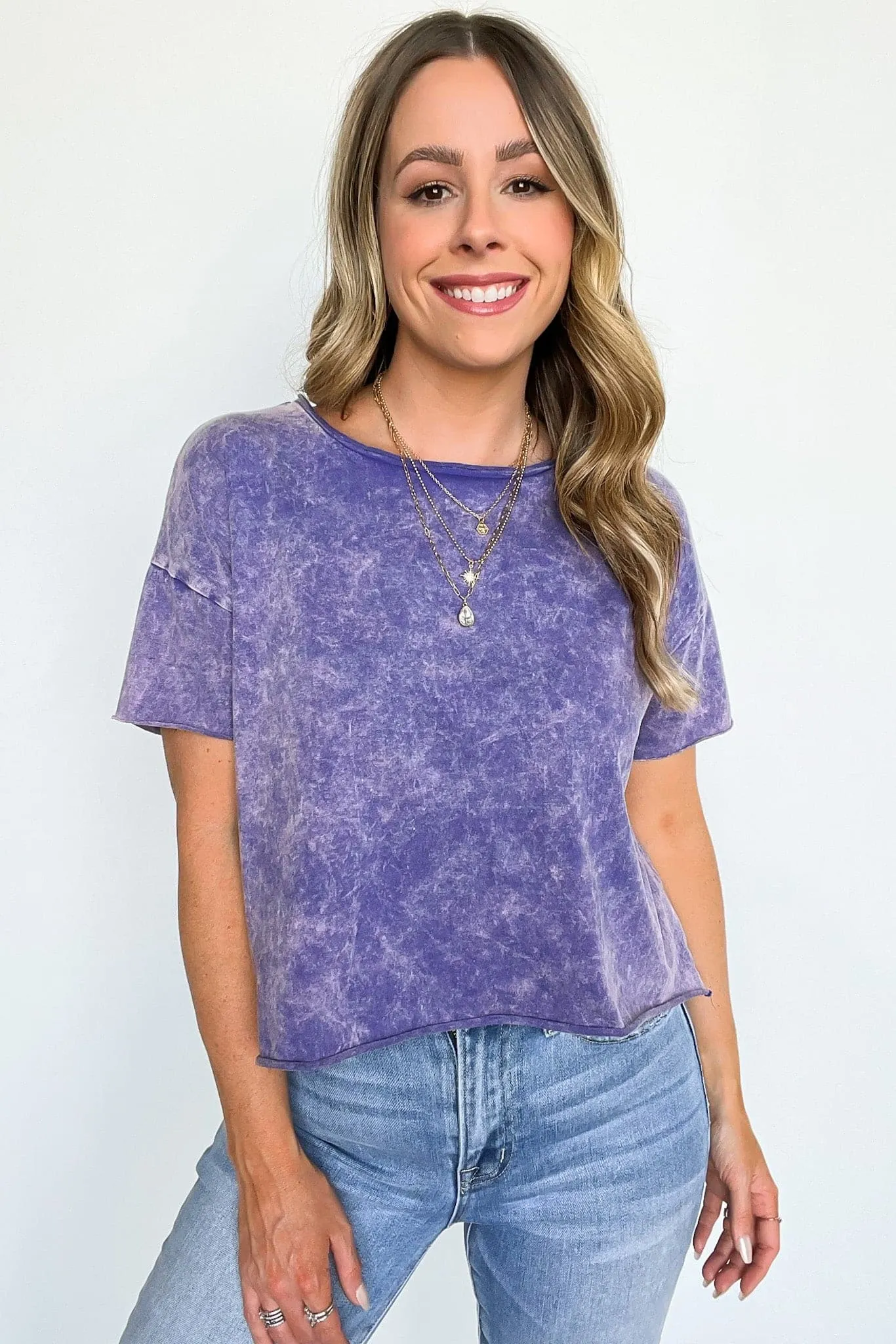 Amorettah Acid Wash Cropped Tee - BACK IN STOCK