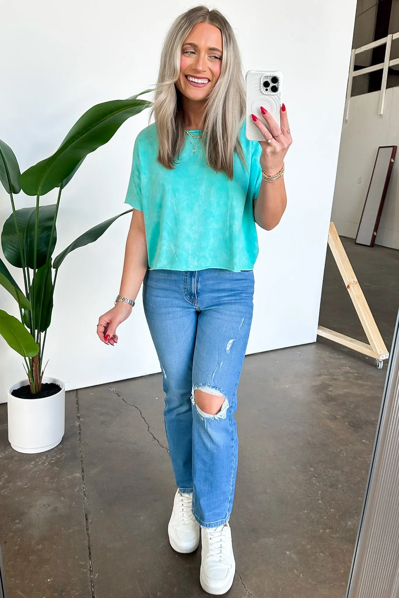 Amorettah Acid Wash Cropped Tee - BACK IN STOCK