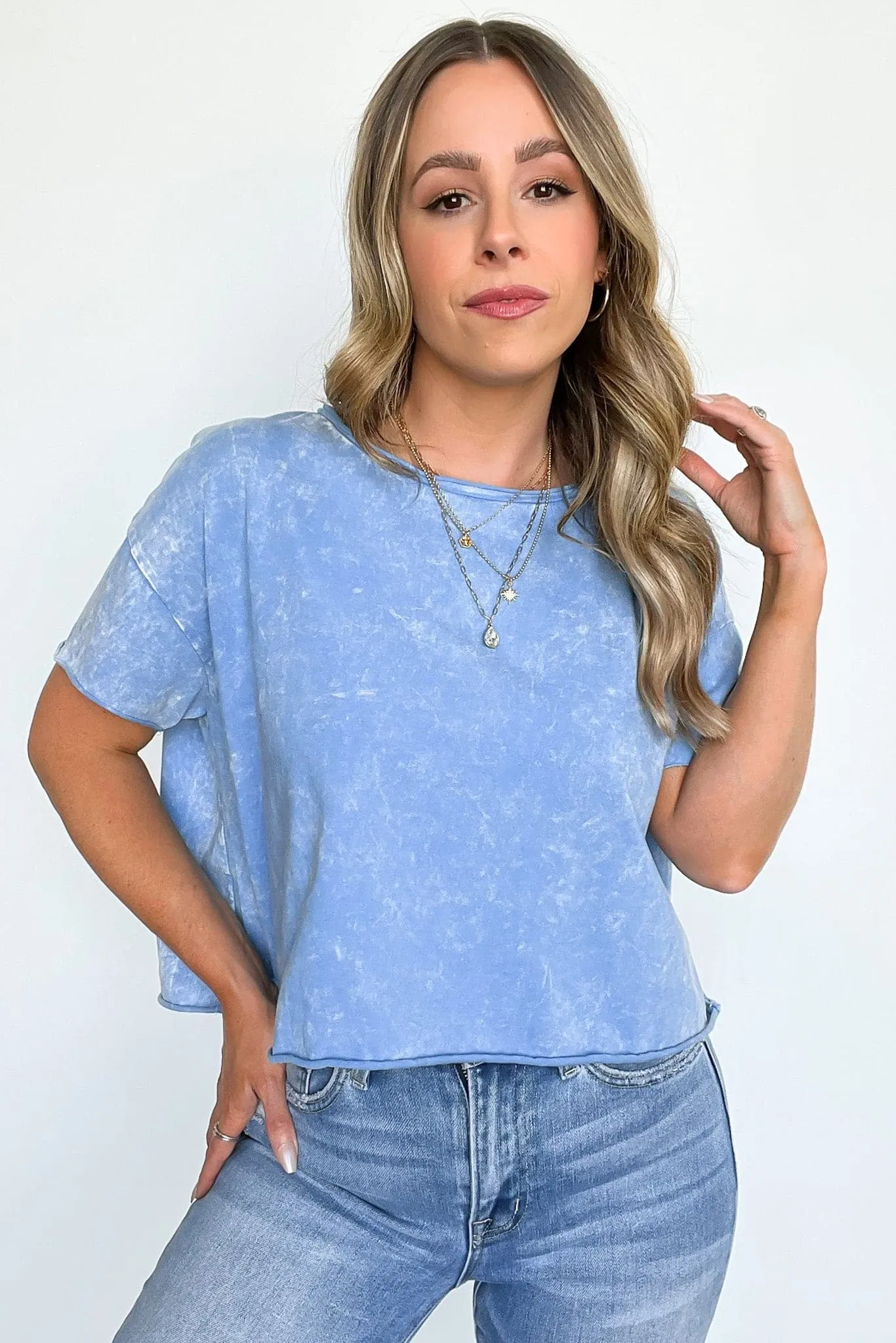 Amorettah Acid Wash Cropped Tee - BACK IN STOCK