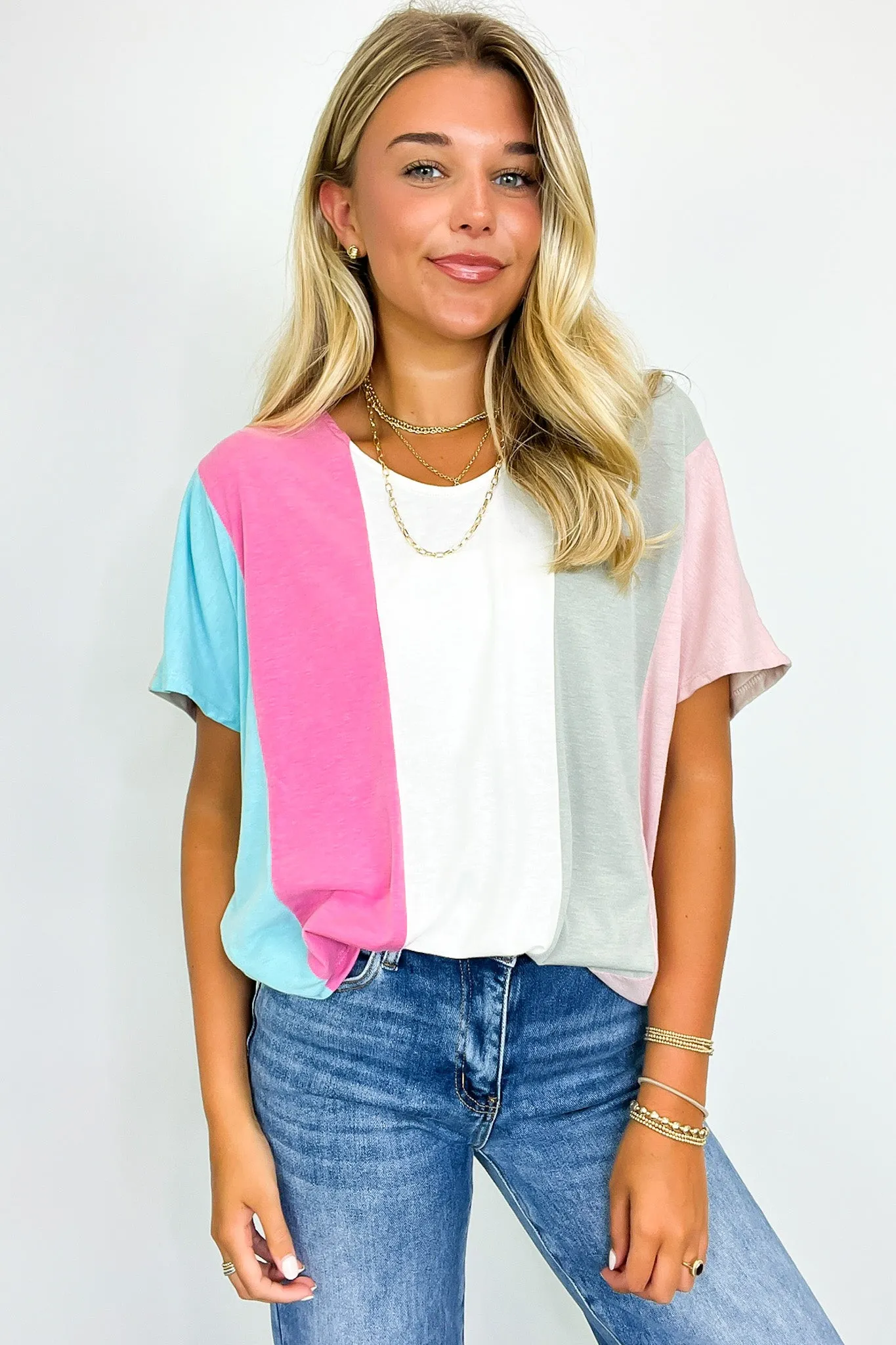 Andi Color Block Striped Top - FINAL SALE