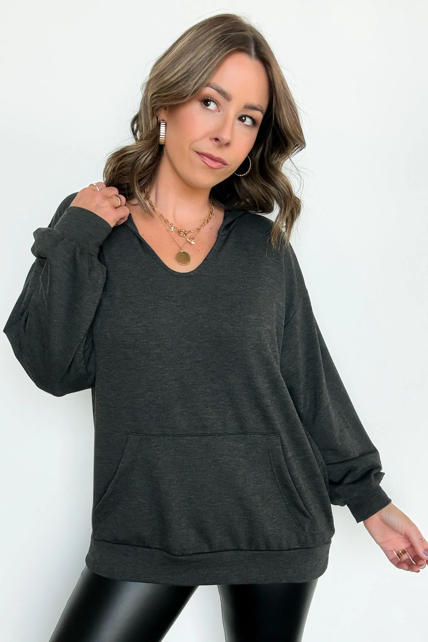 Andreea Kangaroo Pocket Hooded Pullover - FINAL SALE