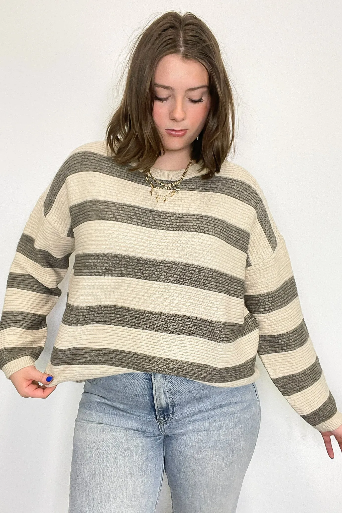 Anna Striped Relaxed Fit Sweater