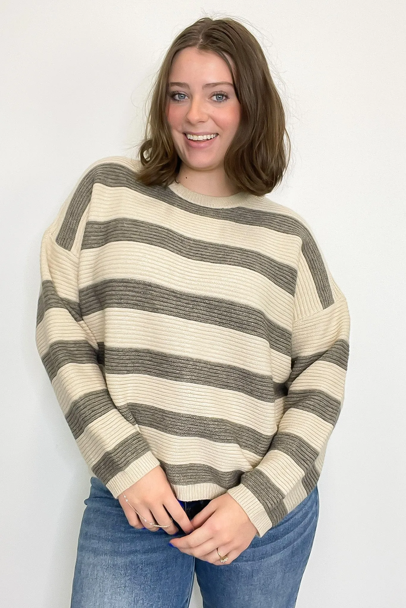 Anna Striped Relaxed Fit Sweater