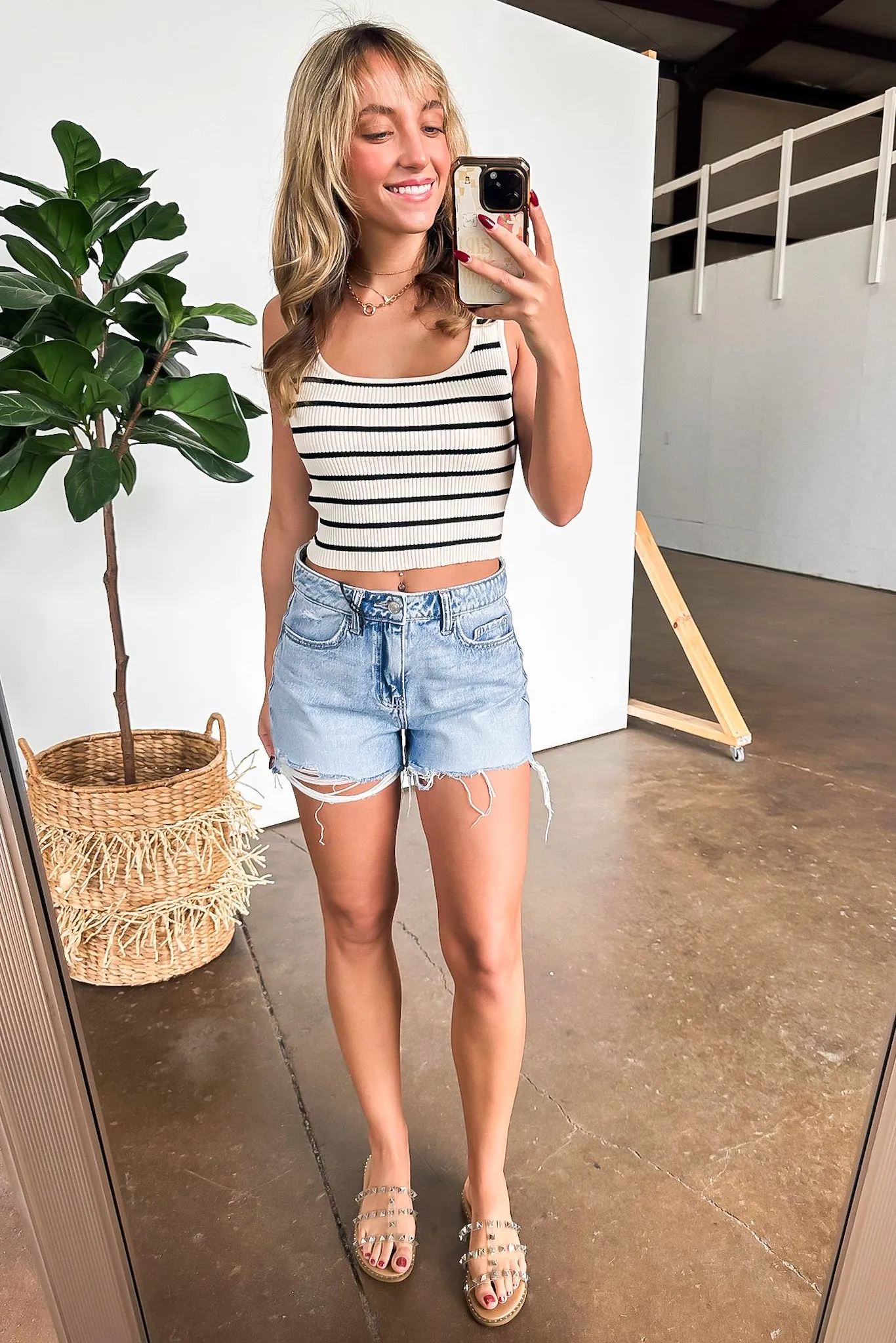 Annette Striped Knit Tank Top