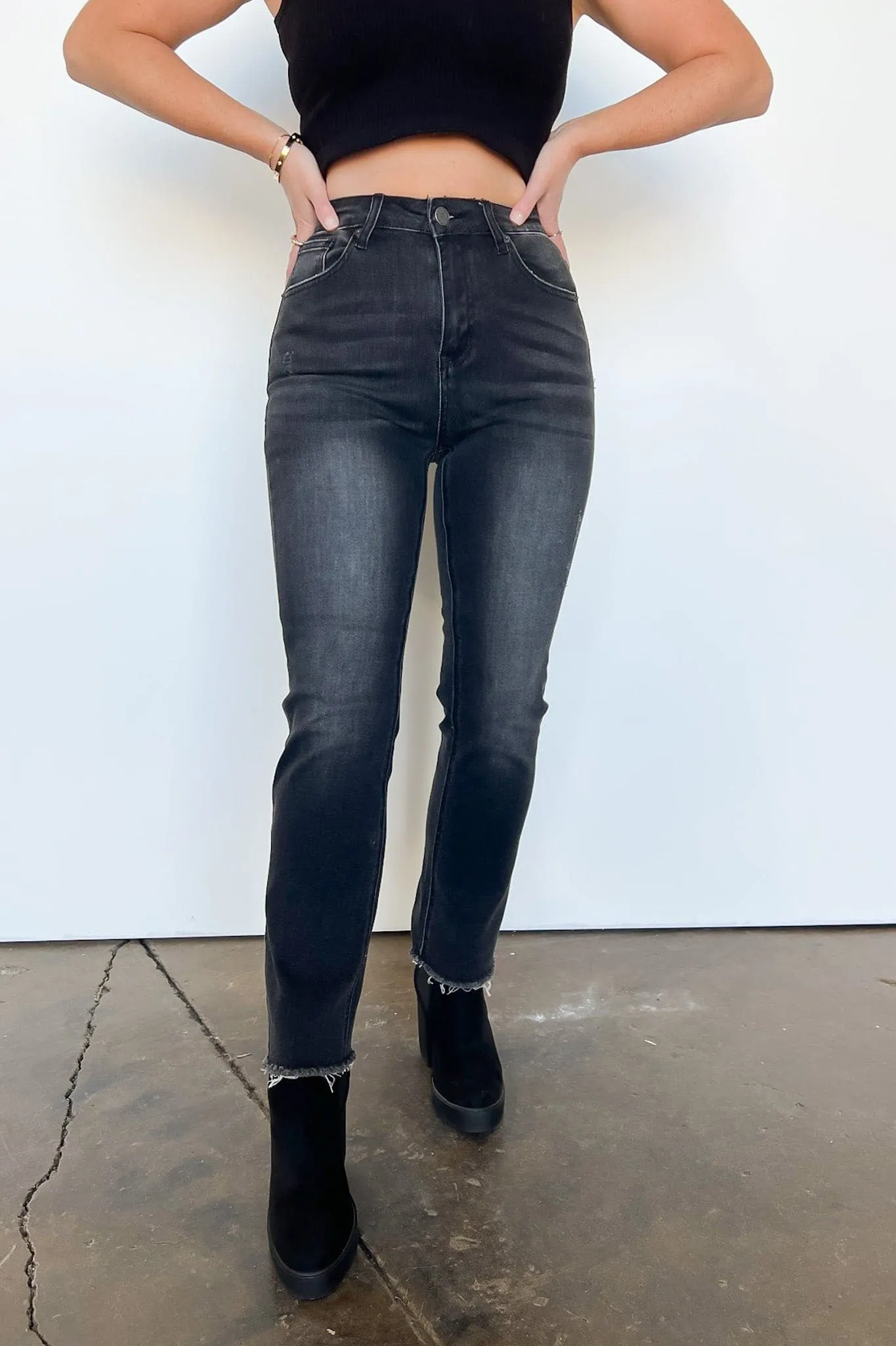 Annsley Raw Hem Ankle Straight Jeans - FINAL SALE