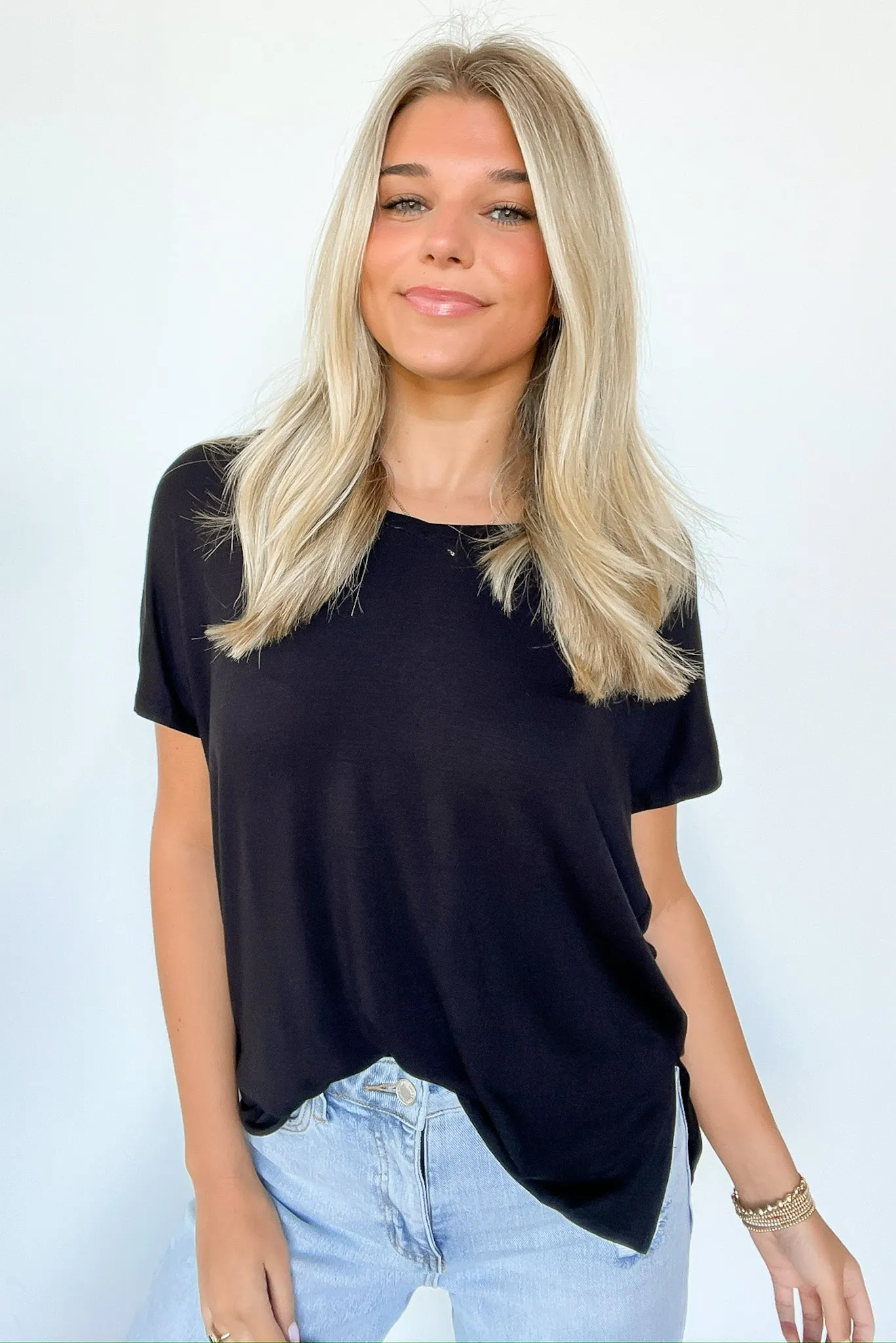 Apollo Side Slit V-Neck Relaxed Top - BACK IN STOCK