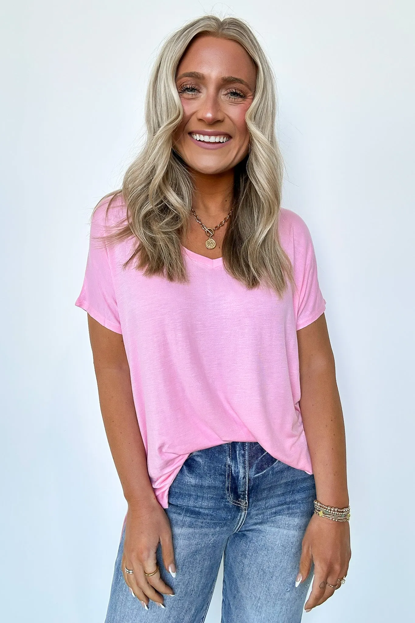 Apollo Side Slit V-Neck Relaxed Top - BACK IN STOCK