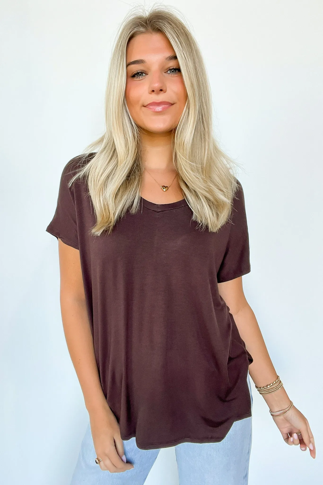 Apollo Side Slit V-Neck Relaxed Top - BACK IN STOCK