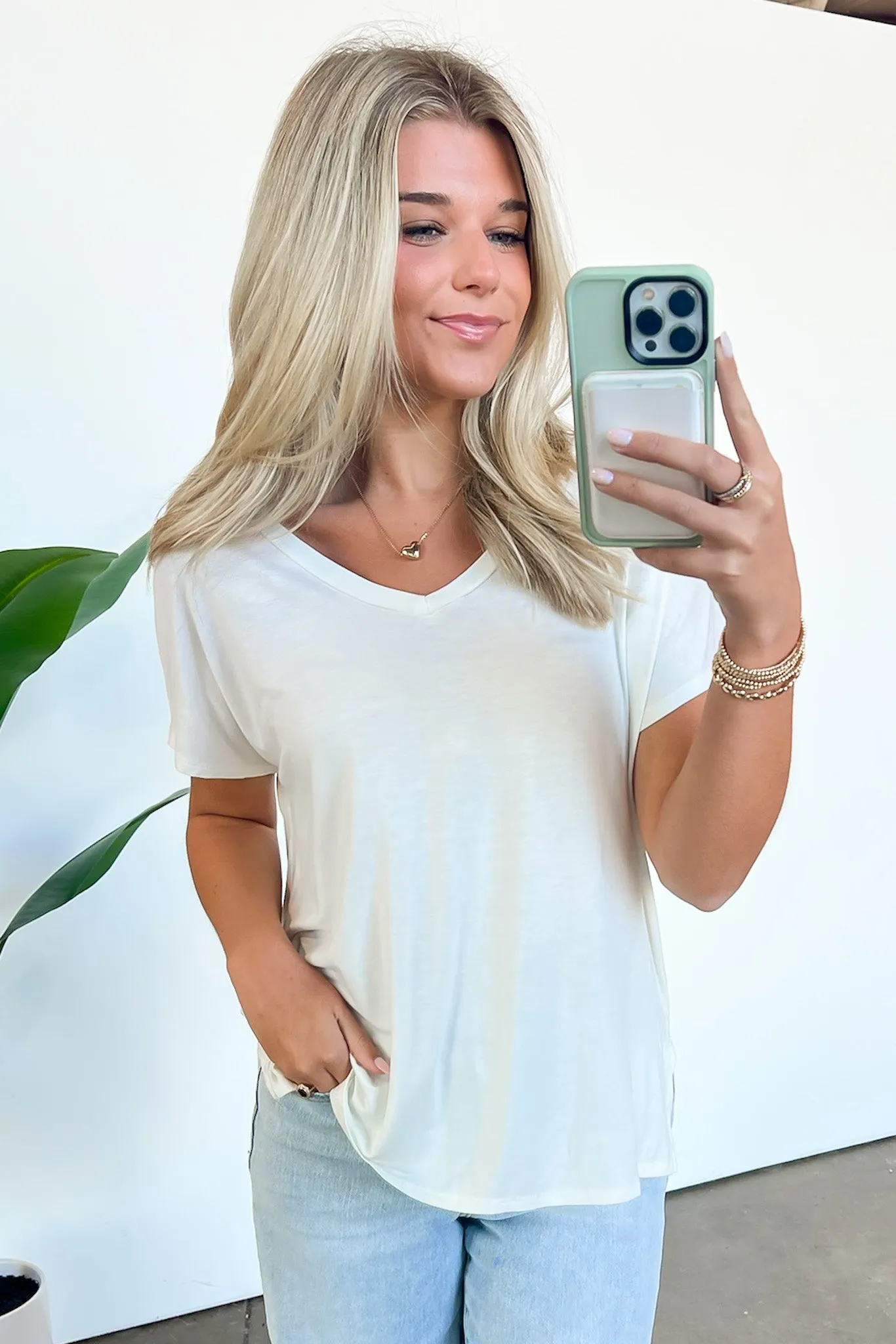 Apollo Side Slit V-Neck Relaxed Top - BACK IN STOCK