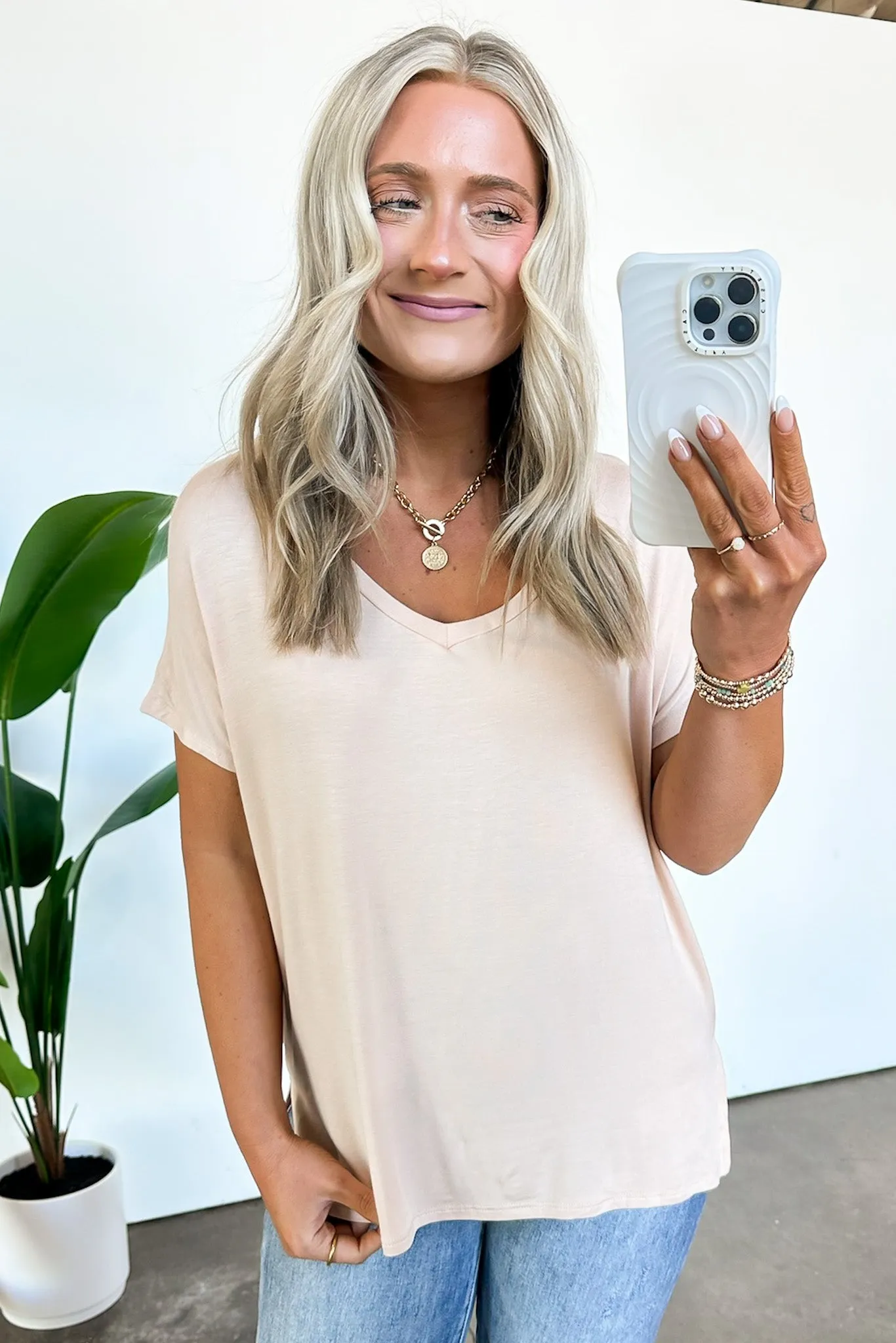Apollo Side Slit V-Neck Relaxed Top - BACK IN STOCK