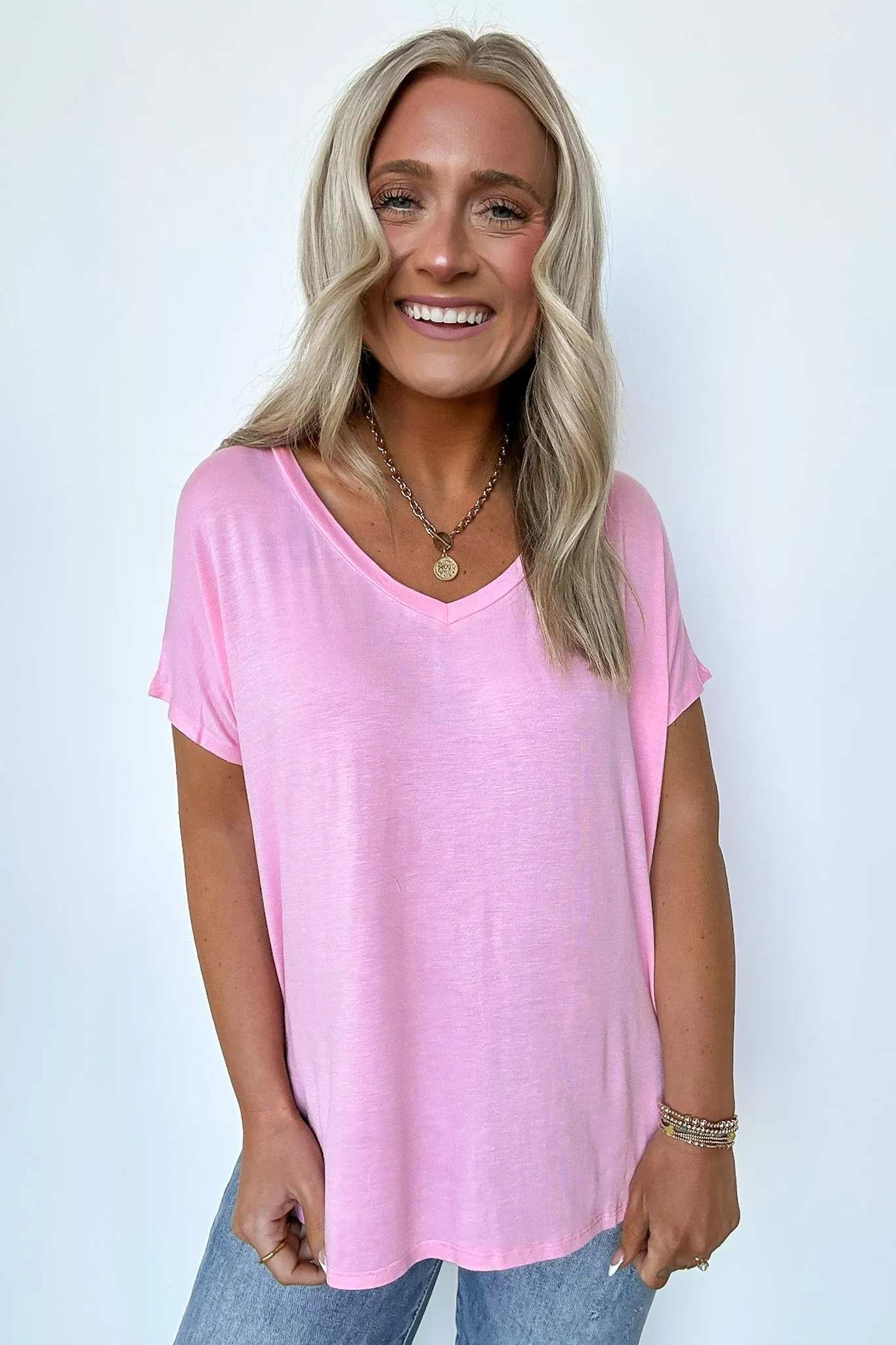 Apollo Side Slit V-Neck Relaxed Top - BACK IN STOCK