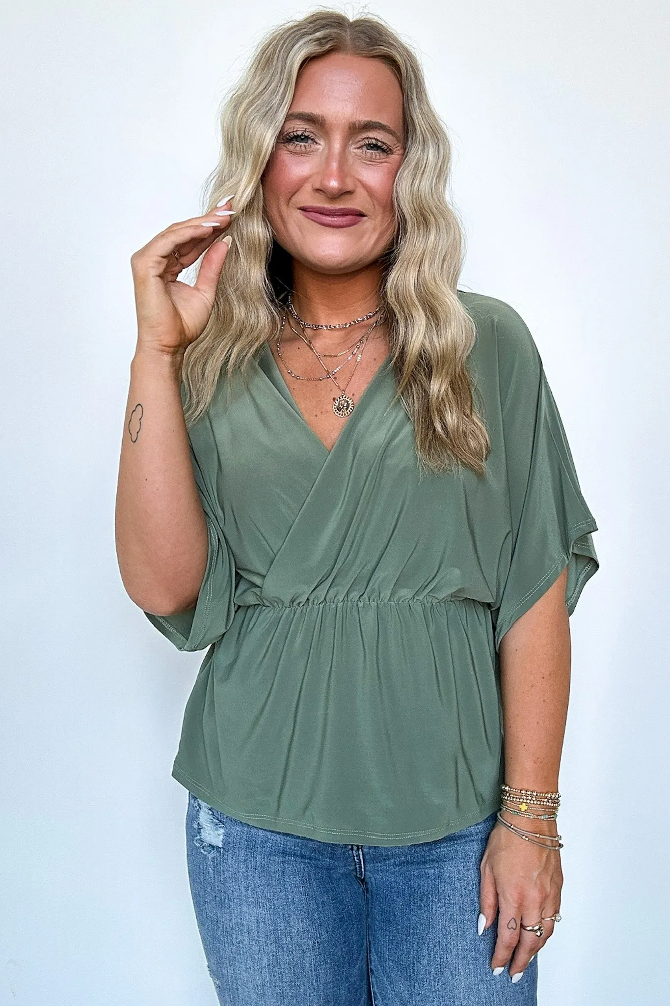 Arriana Surplice Flowy Top - FINAL SALE