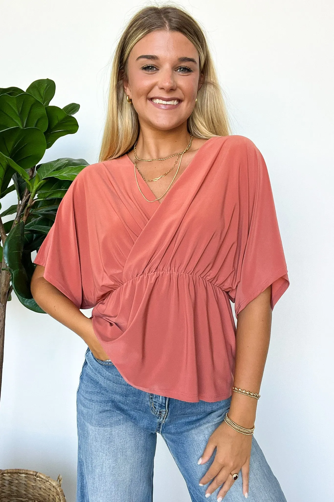 Arriana Surplice Flowy Top - FINAL SALE