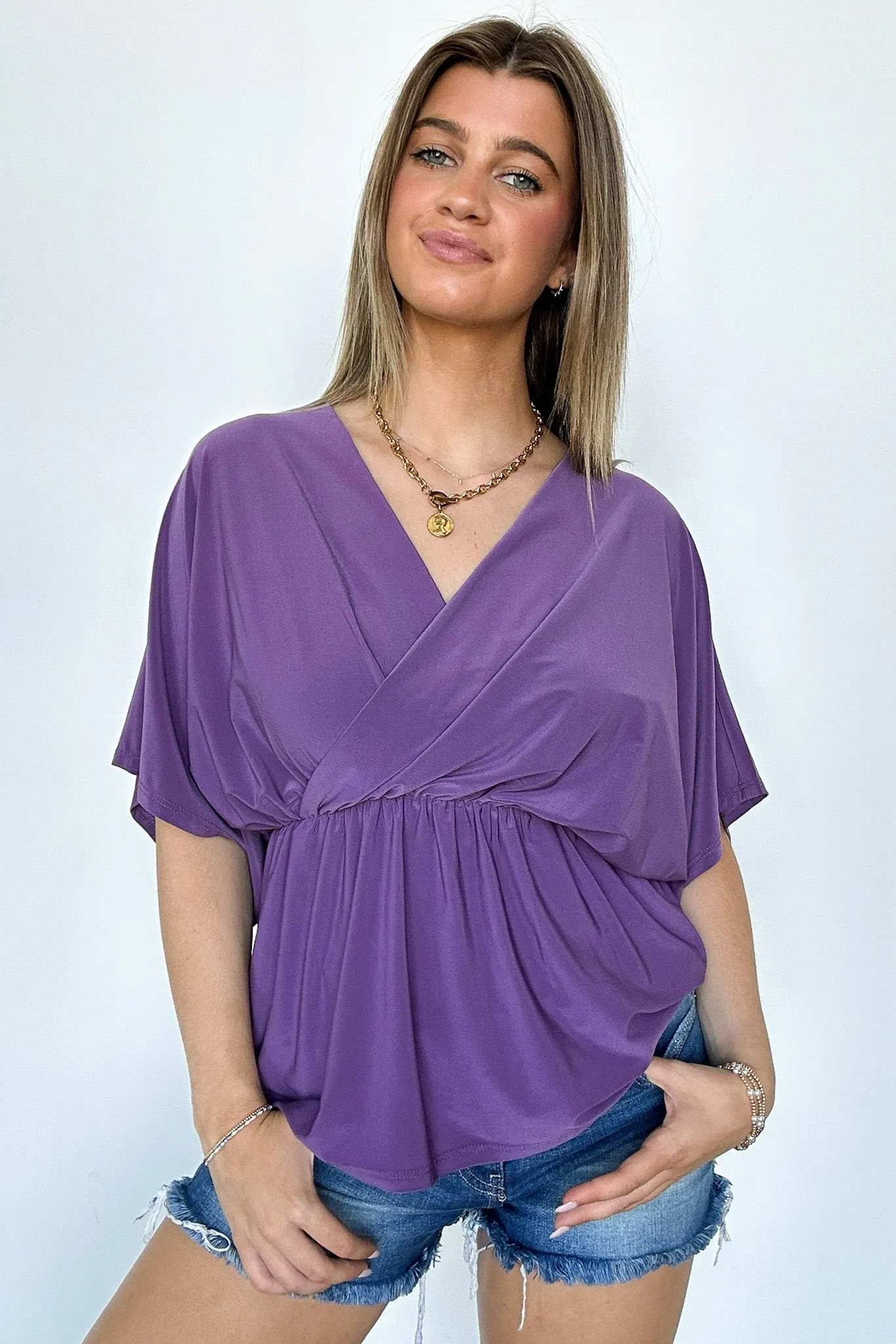 Arriana Surplice Flowy Top - FINAL SALE