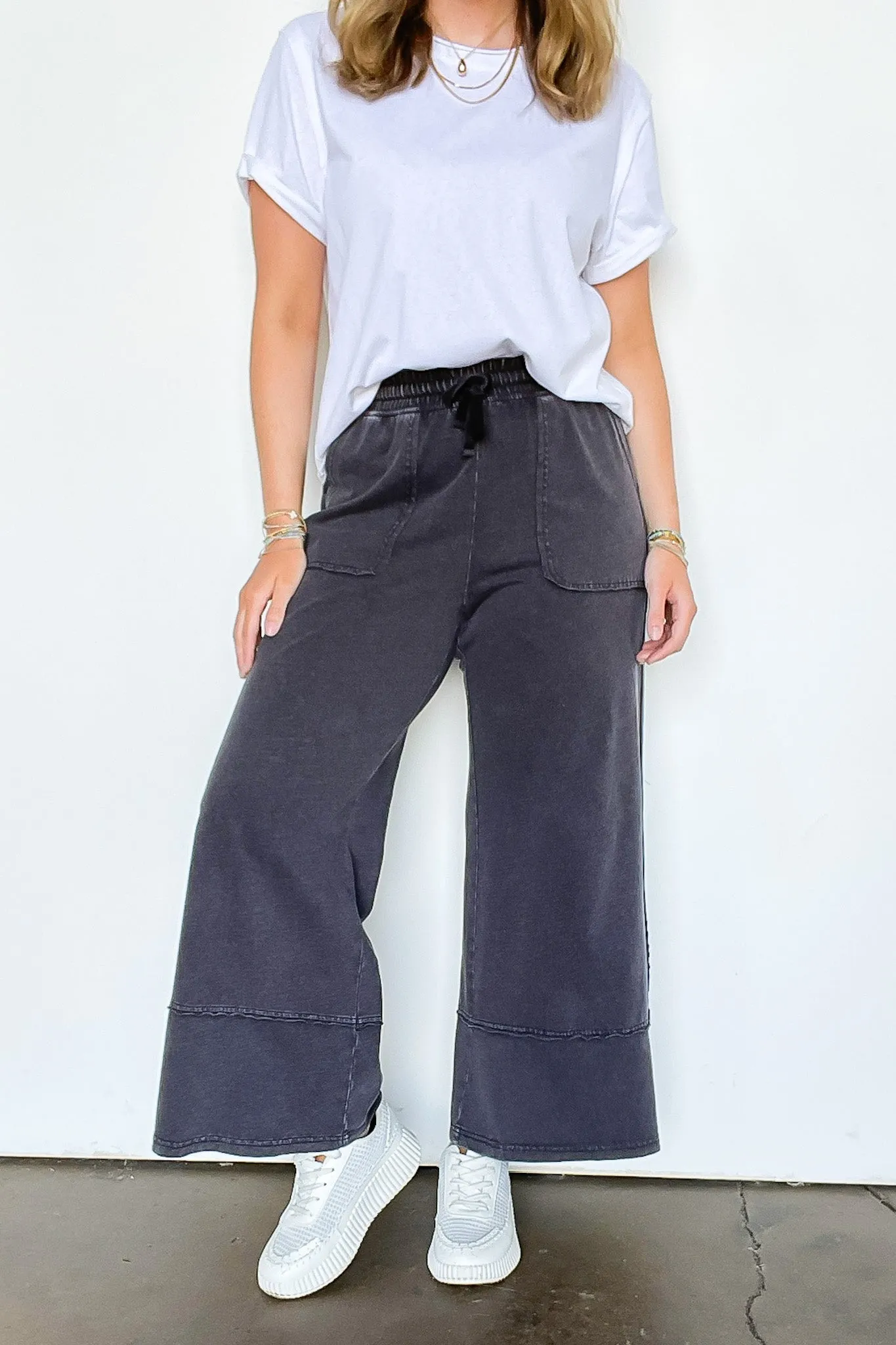 Ashby Mineral Wash Wide Leg Pants