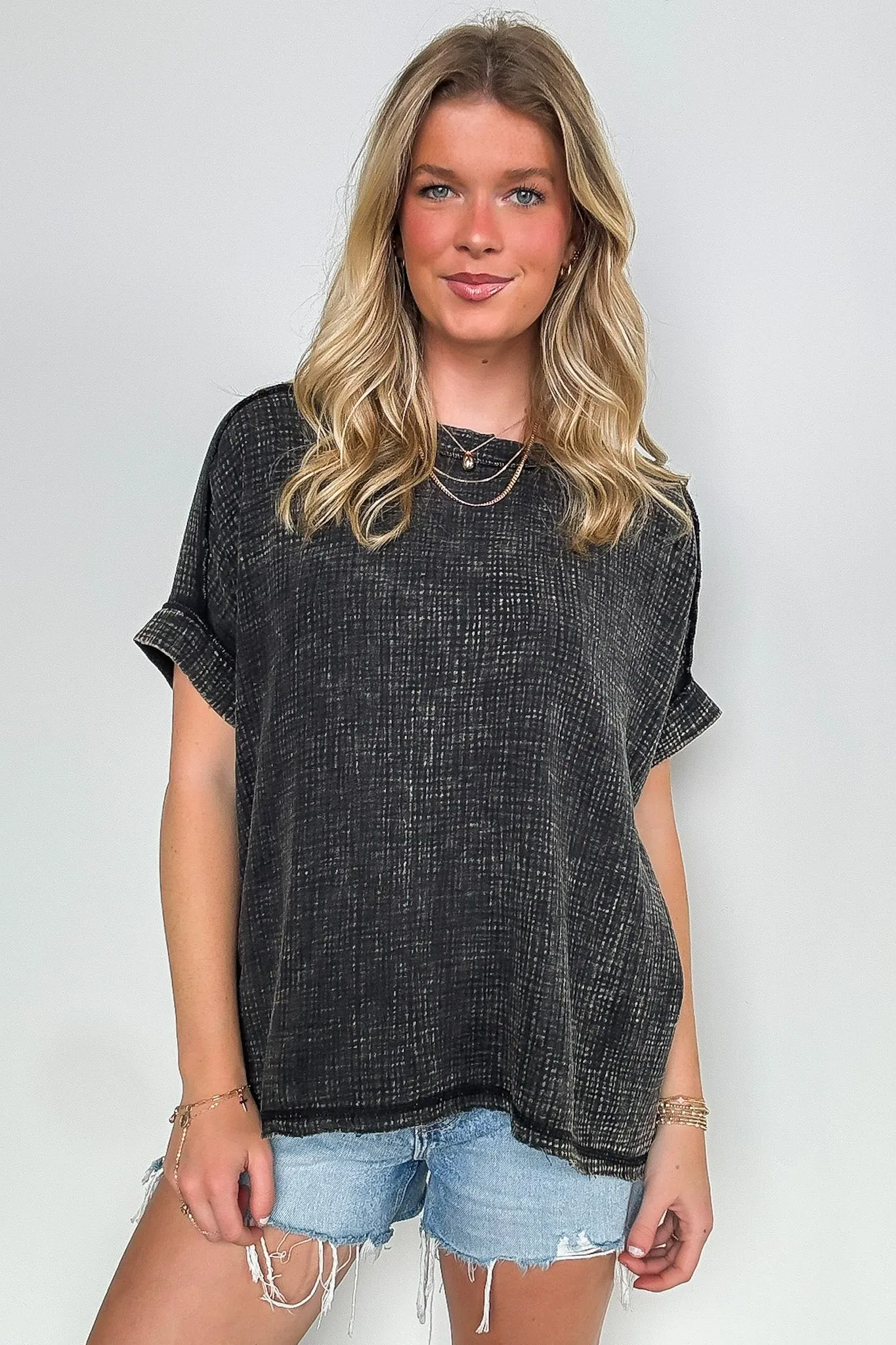 Ashton Acid Wash Double Gauze Top - BACK IN STOCK