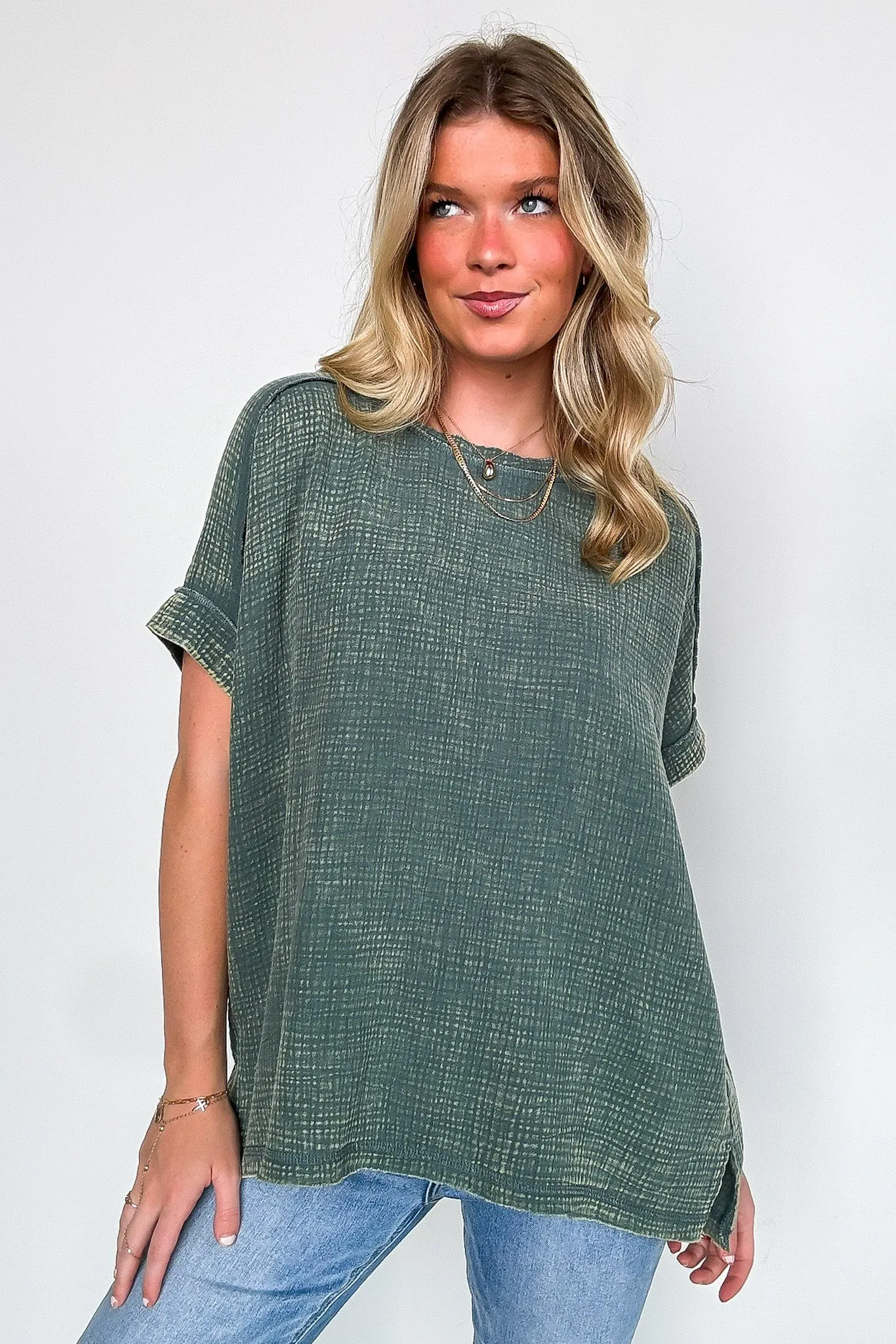 Ashton Acid Wash Double Gauze Top - BACK IN STOCK