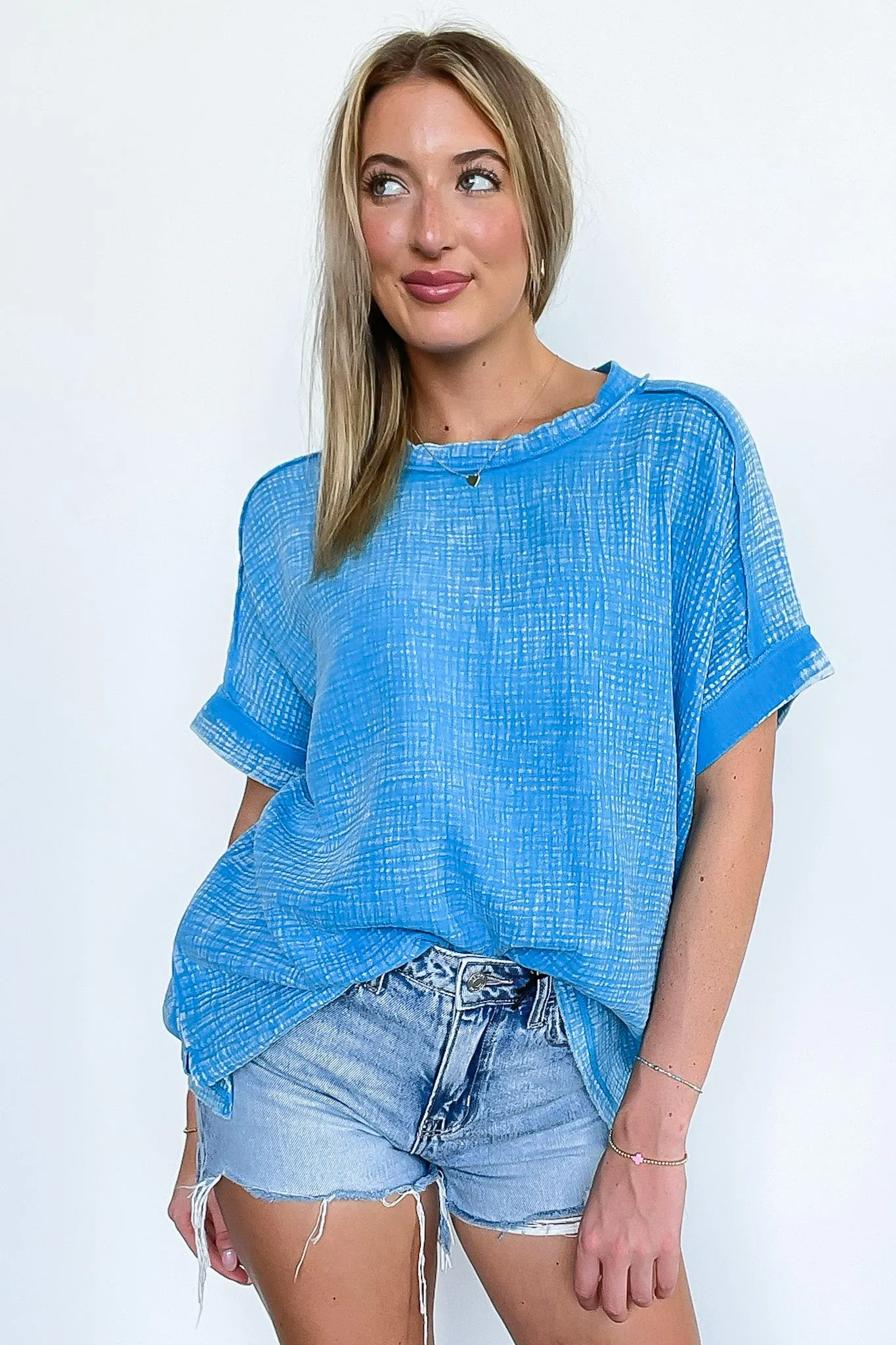 Ashton Acid Wash Double Gauze Top - BACK IN STOCK
