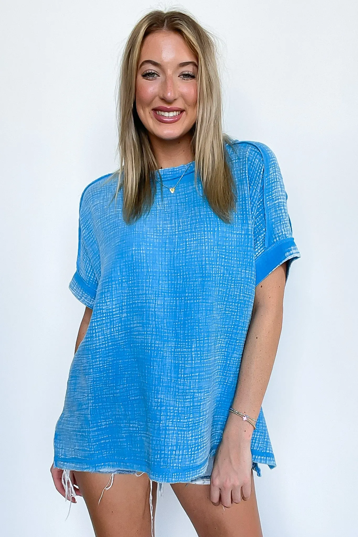 Ashton Acid Wash Double Gauze Top - BACK IN STOCK