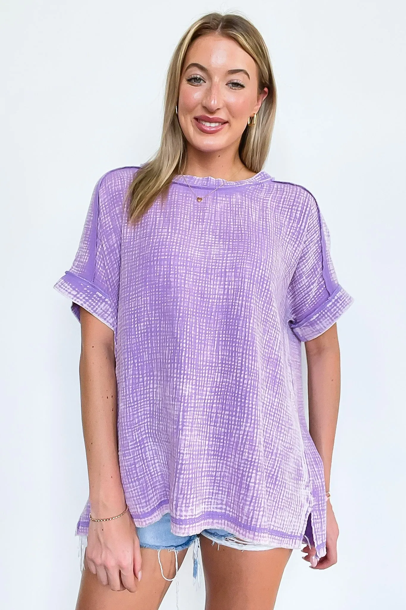 Ashton Acid Wash Double Gauze Top - BACK IN STOCK