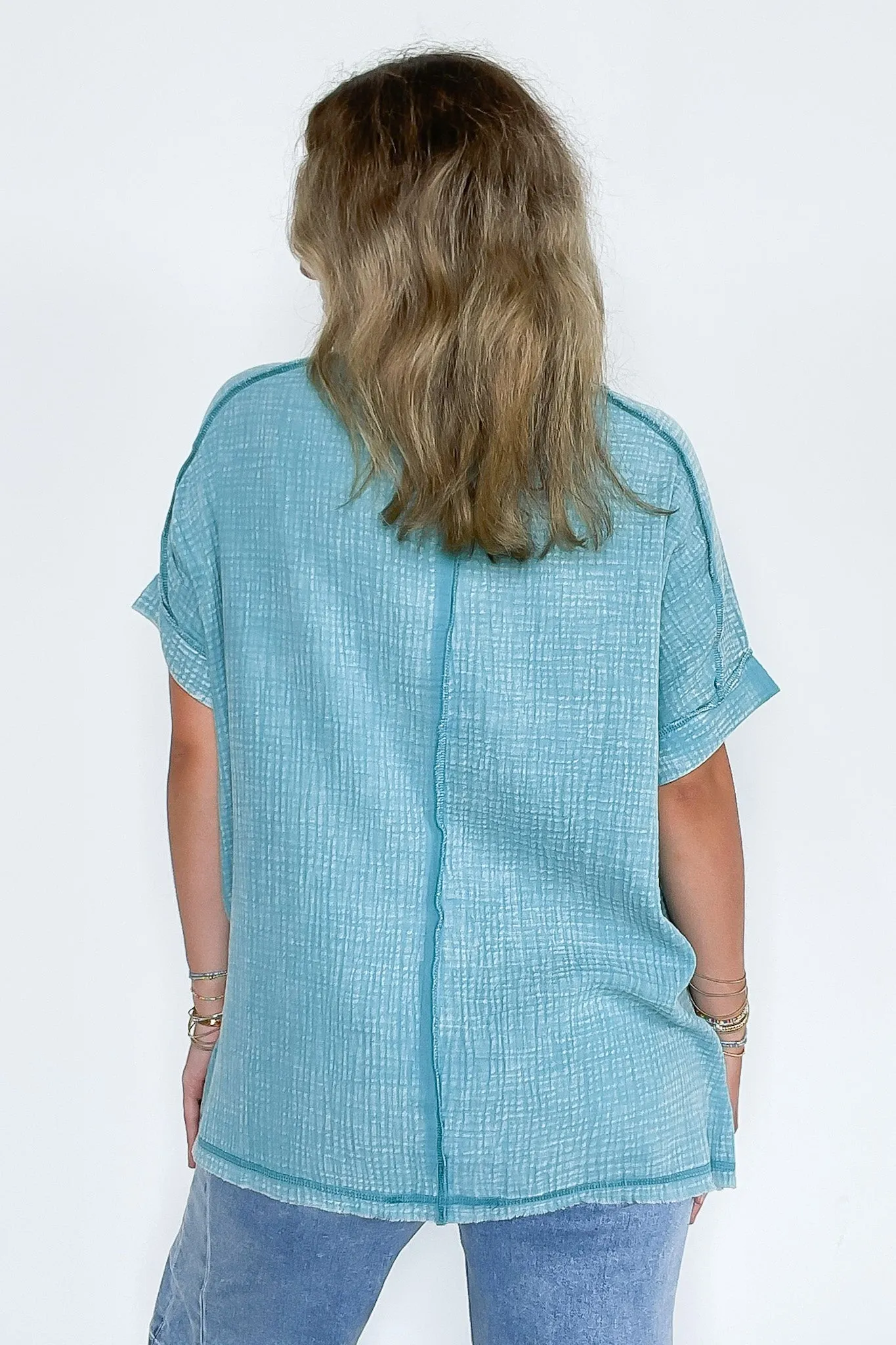 Ashton Acid Wash Double Gauze Top - BACK IN STOCK