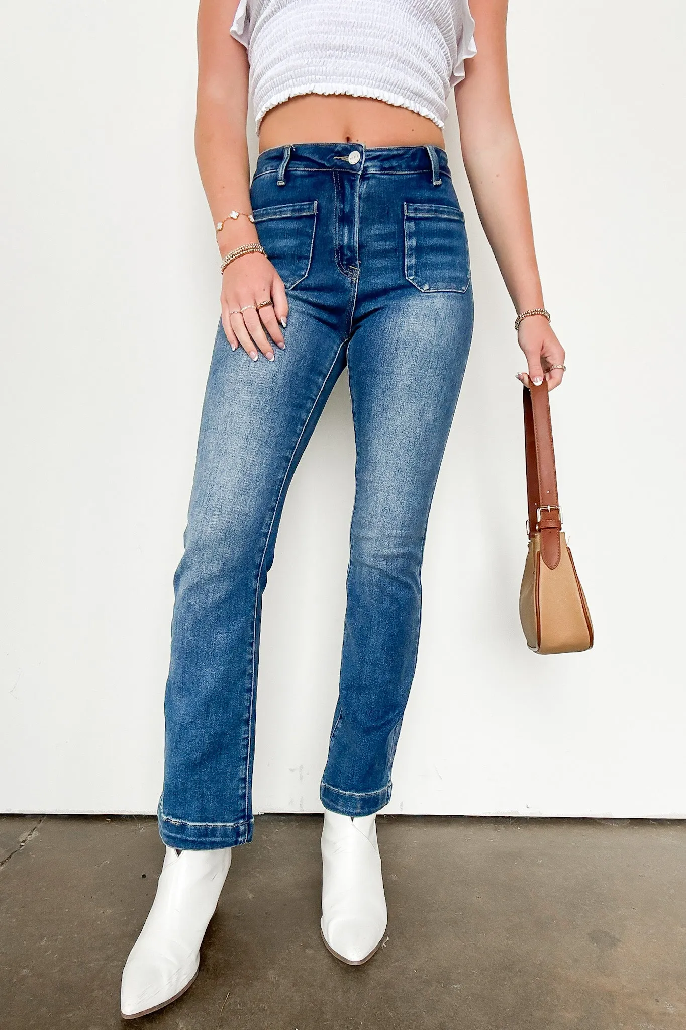 Atley High Rise Patch Pocket Straight Jeans - FINAL SALE