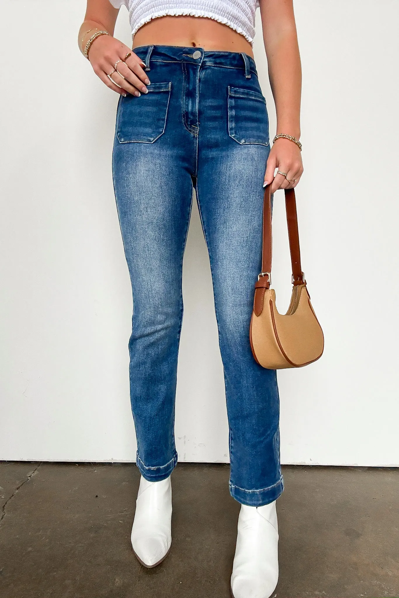 Atley High Rise Patch Pocket Straight Jeans - FINAL SALE