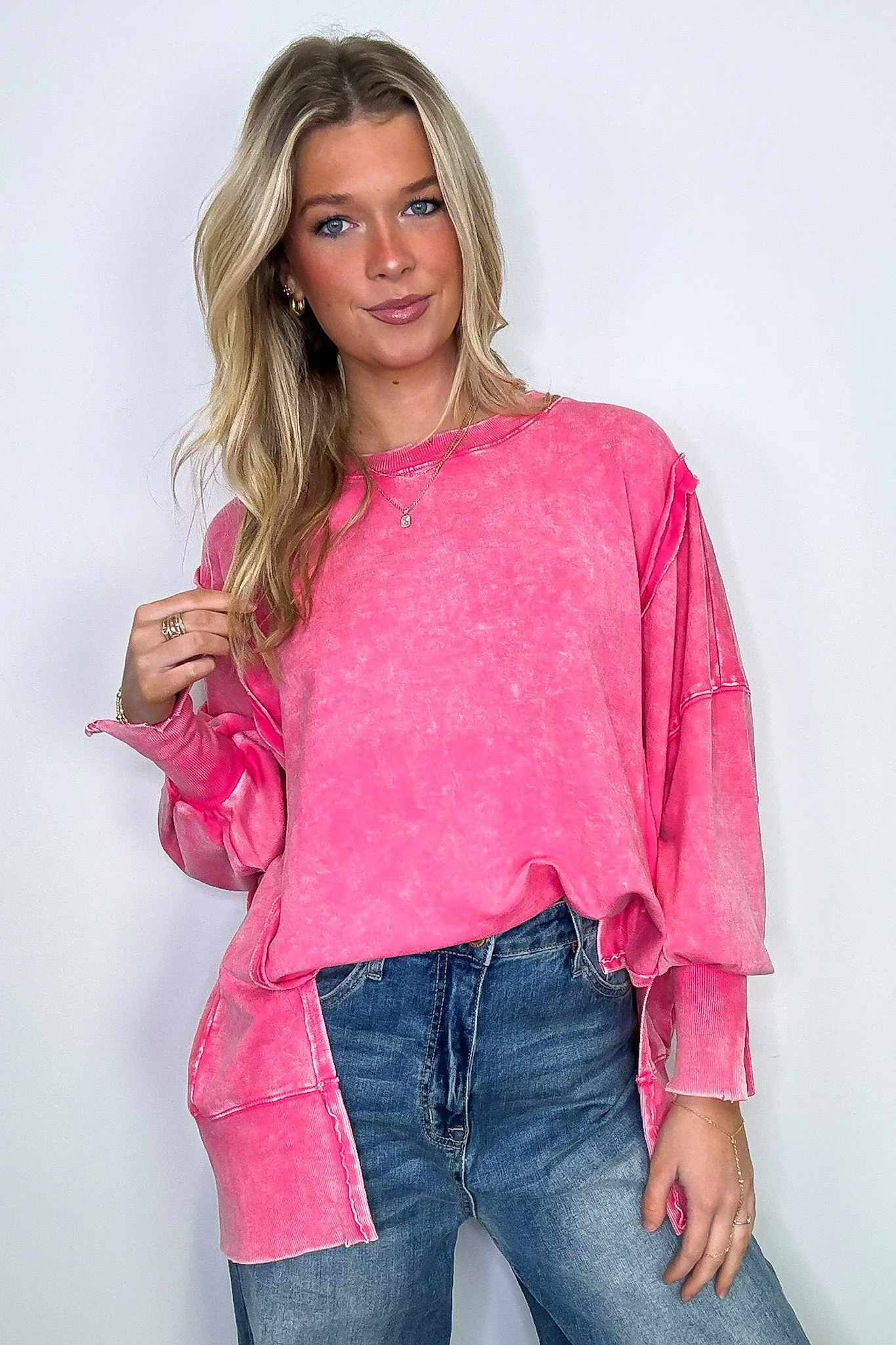 August Glow Acid Wash Pullover -  BACK IN STOCK