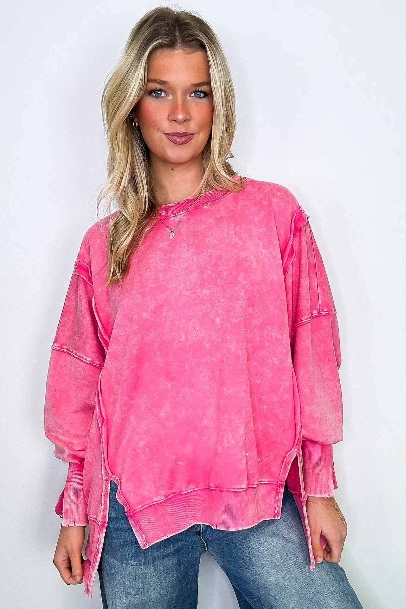 August Glow Acid Wash Pullover -  BACK IN STOCK