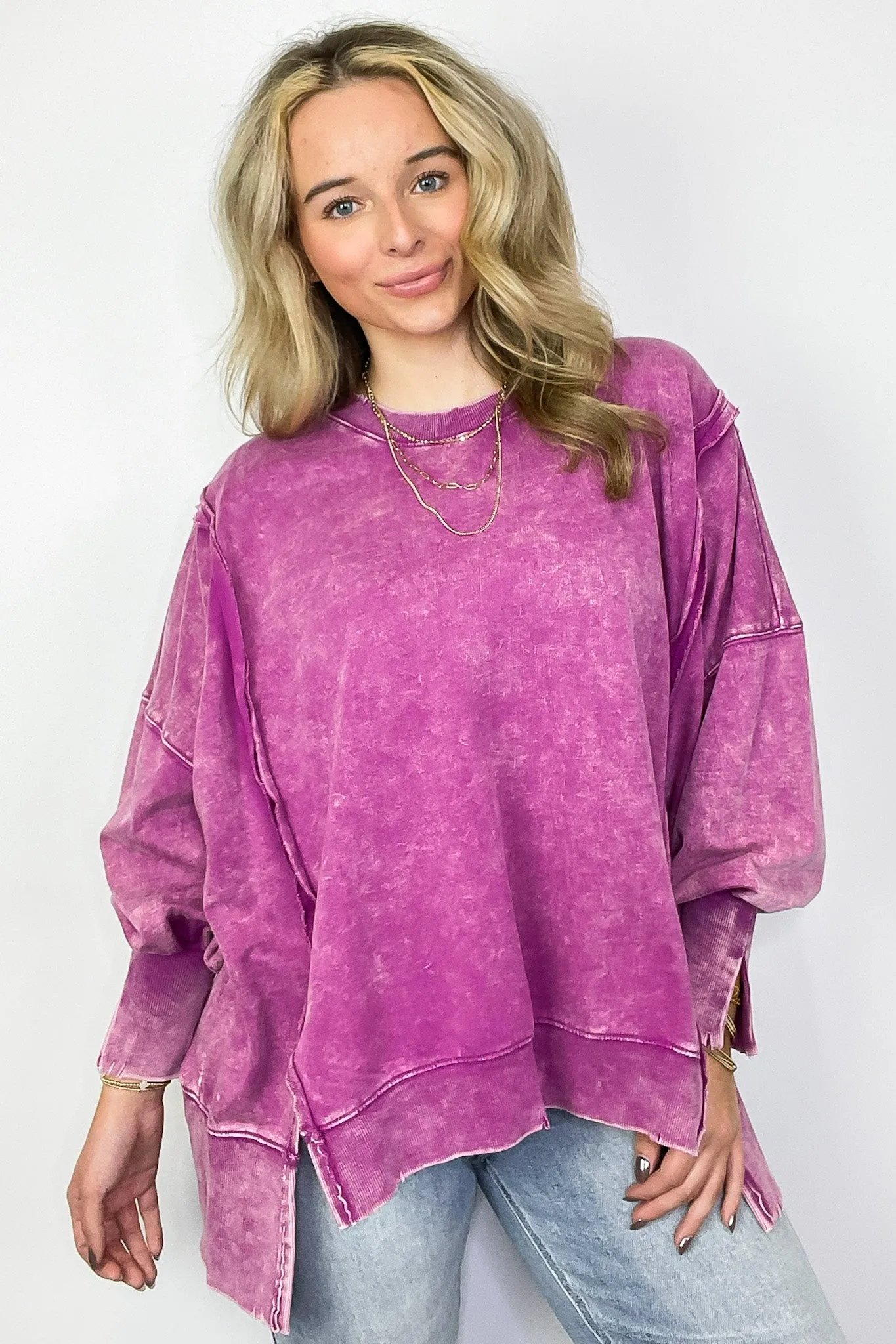 August Glow Acid Wash Pullover -  BACK IN STOCK
