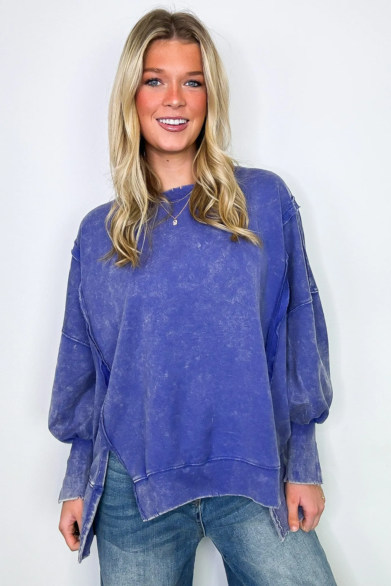 August Glow Acid Wash Pullover -  BACK IN STOCK