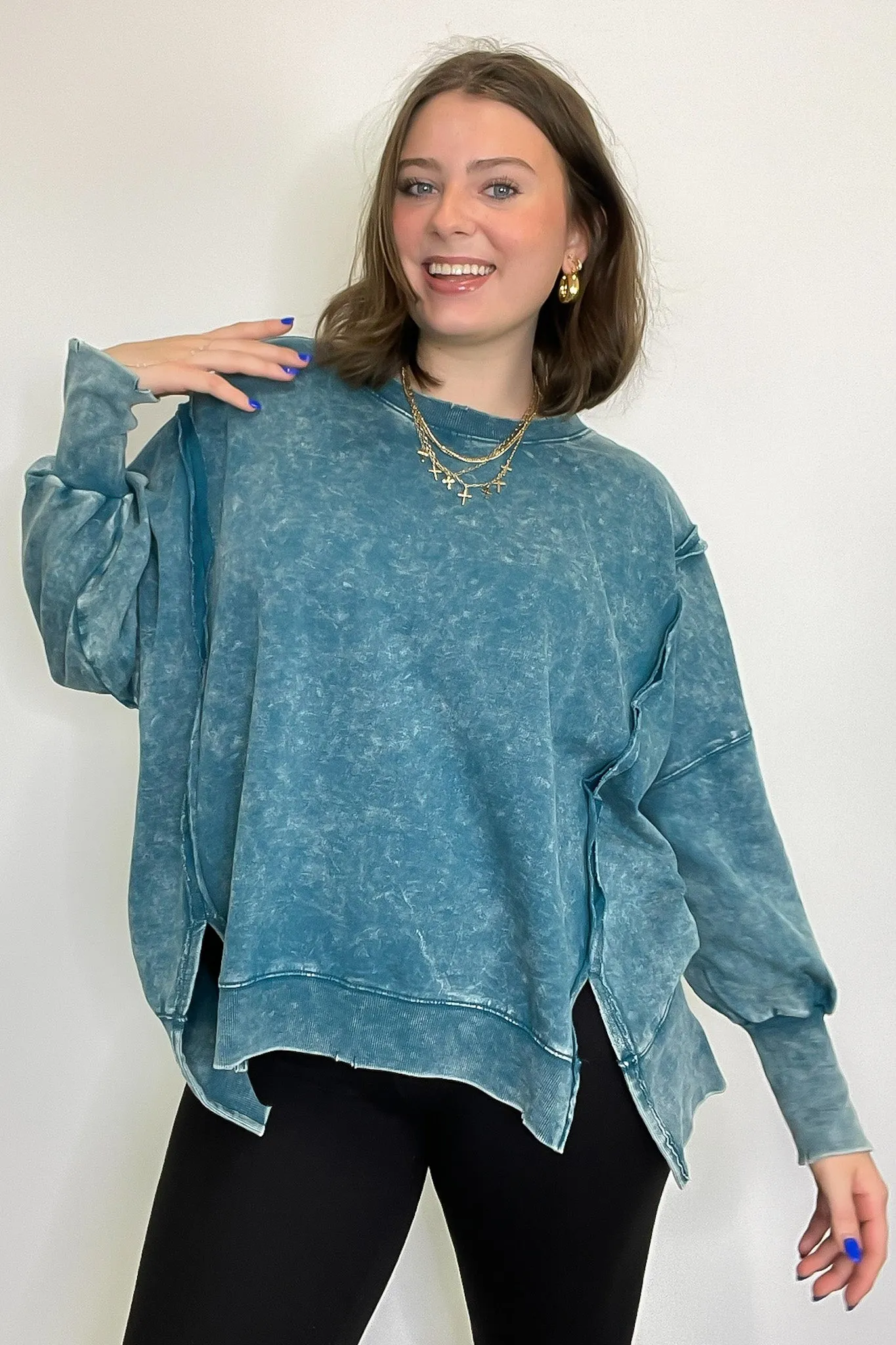 August Glow Acid Wash Pullover -  BACK IN STOCK