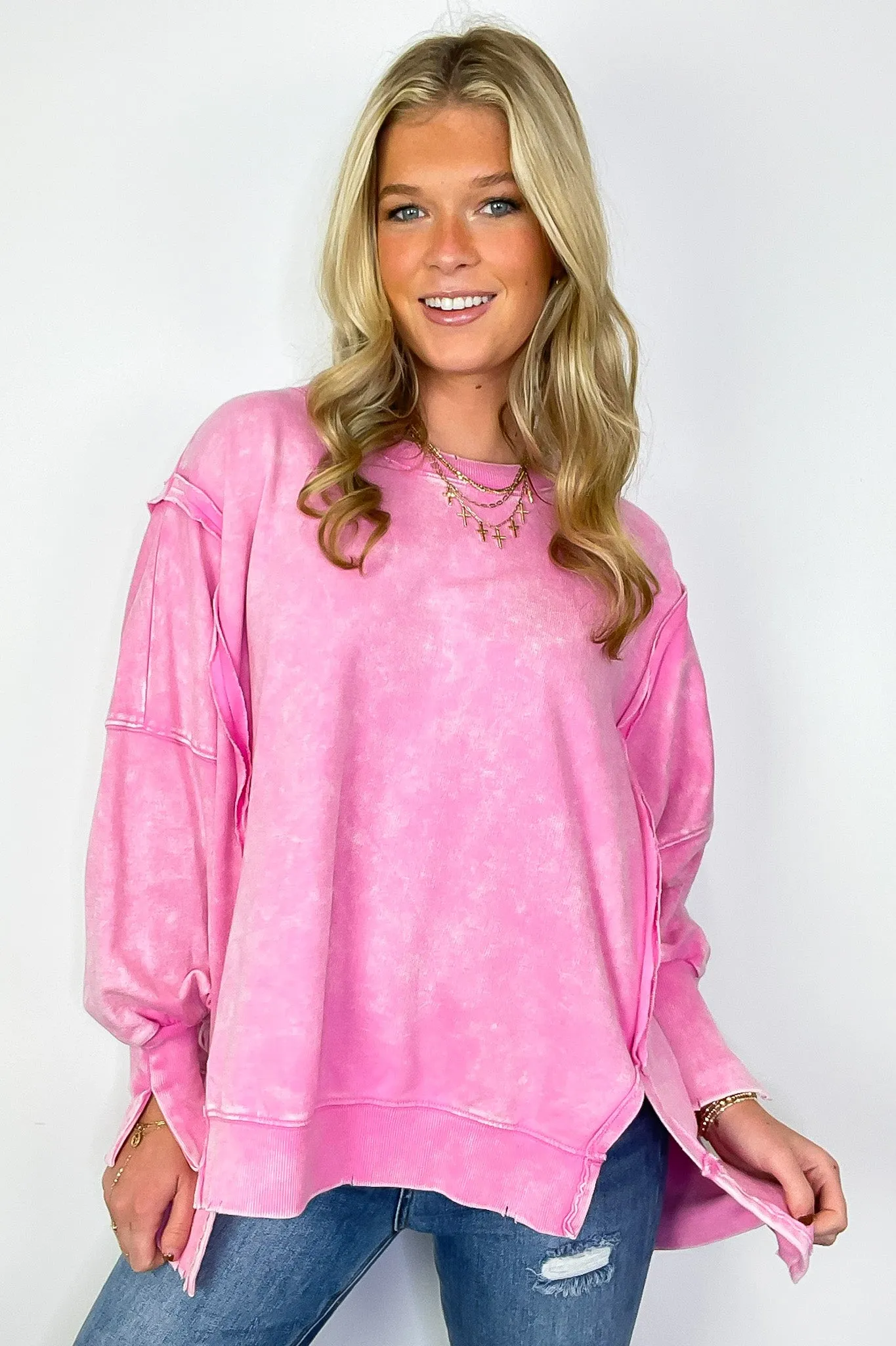 August Glow Acid Wash Pullover -  BACK IN STOCK