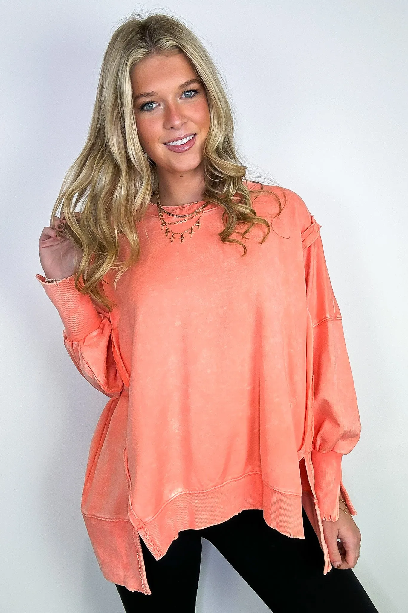 August Glow Acid Wash Pullover -  BACK IN STOCK