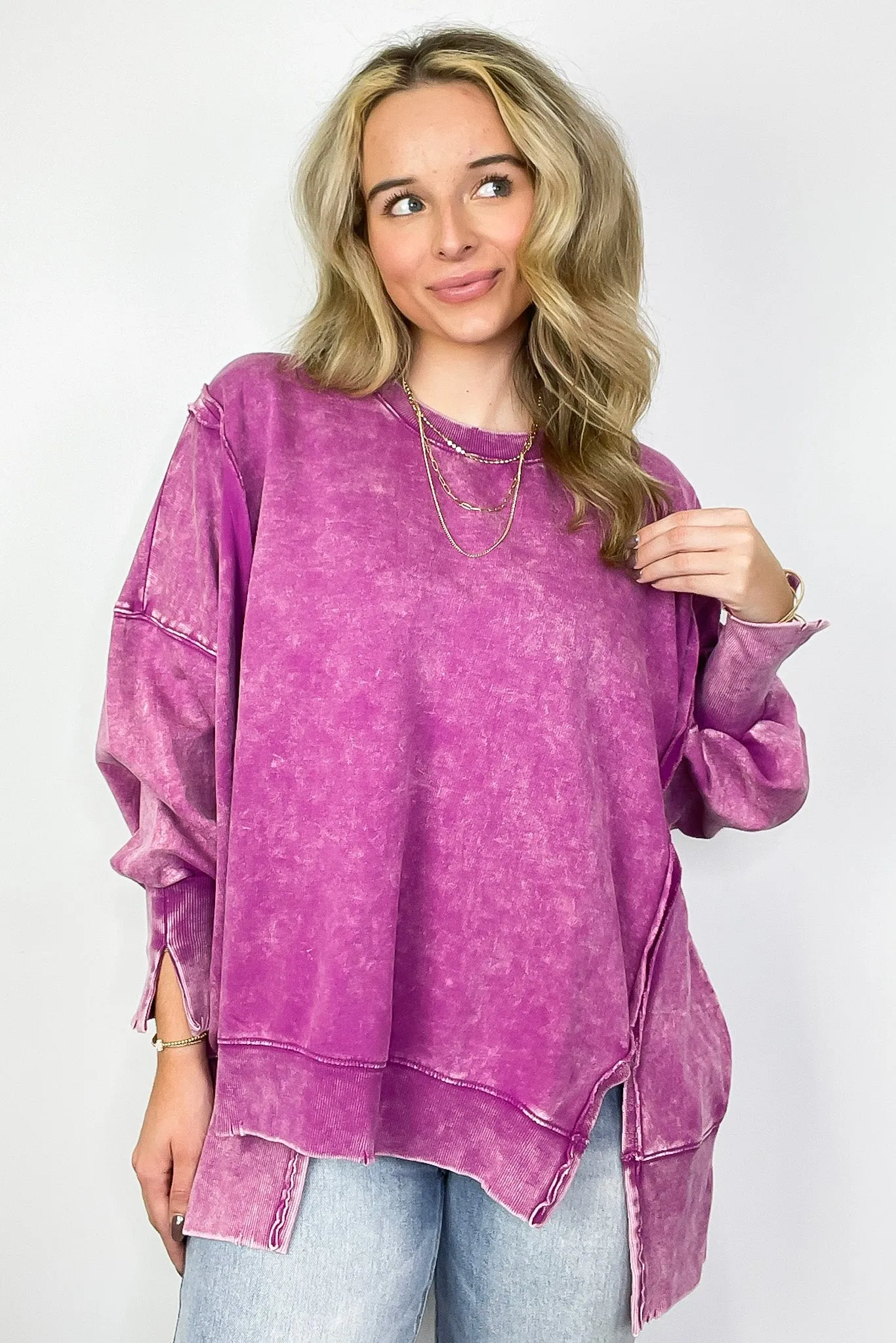 August Glow Acid Wash Pullover -  BACK IN STOCK
