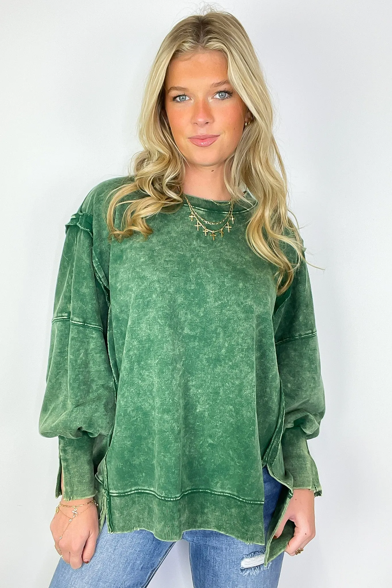 August Glow Acid Wash Pullover -  BACK IN STOCK