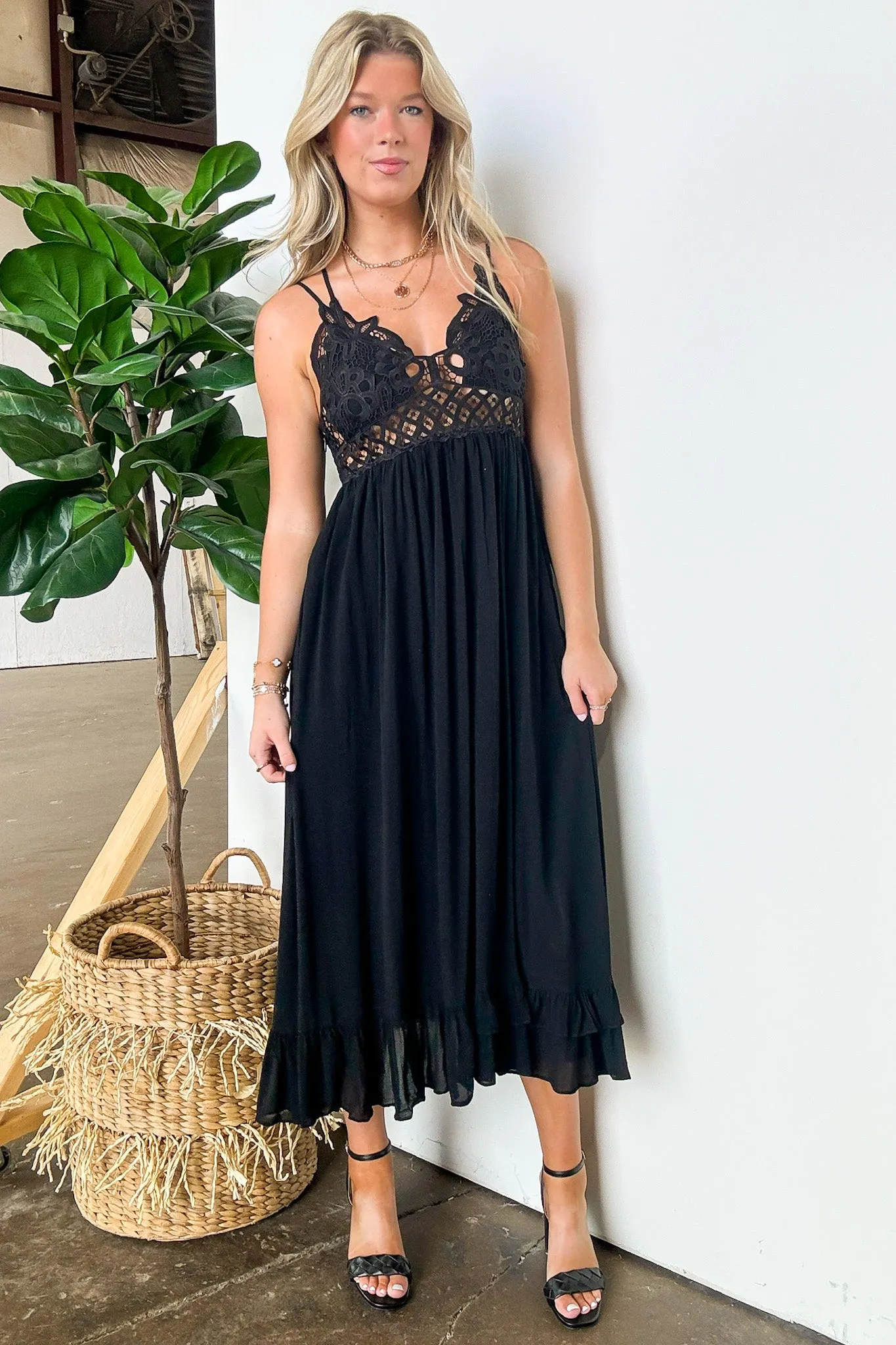 Aurelle Floral Crochet Lace Maxi Dress - FINAL SALE