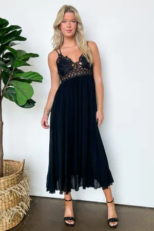 Aurelle Floral Crochet Lace Maxi Dress - FINAL SALE