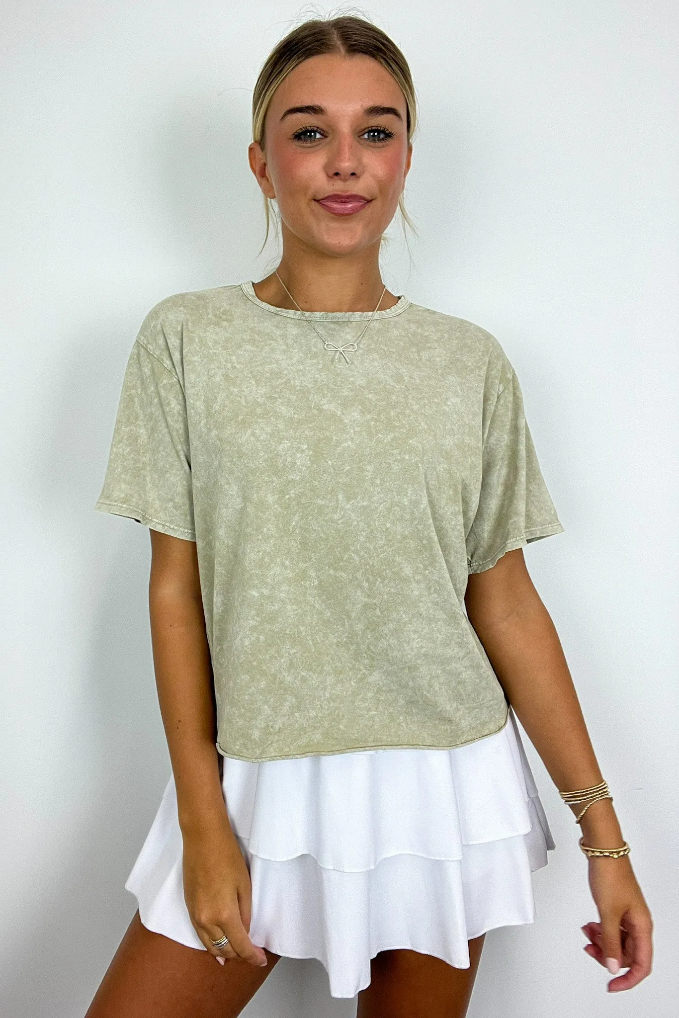 Aurora Nights Mineral Washed Short Sleeve Top - BACK IN STOCK