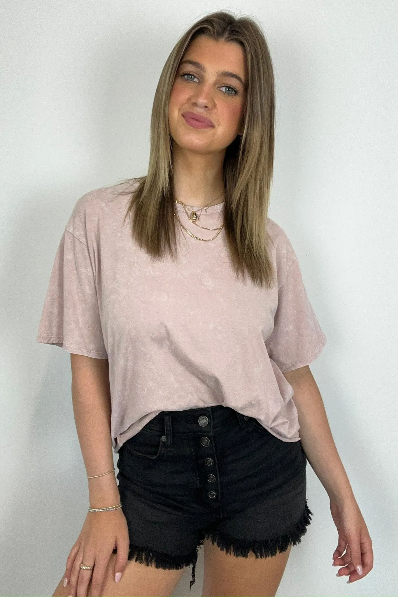 Aurora Nights Mineral Washed Short Sleeve Top - BACK IN STOCK