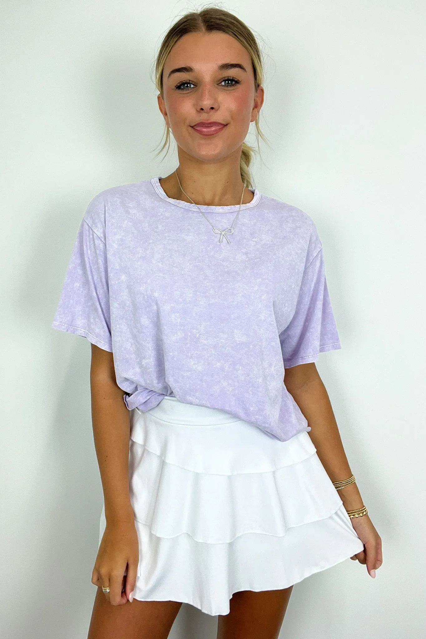 Aurora Nights Mineral Washed Short Sleeve Top - BACK IN STOCK